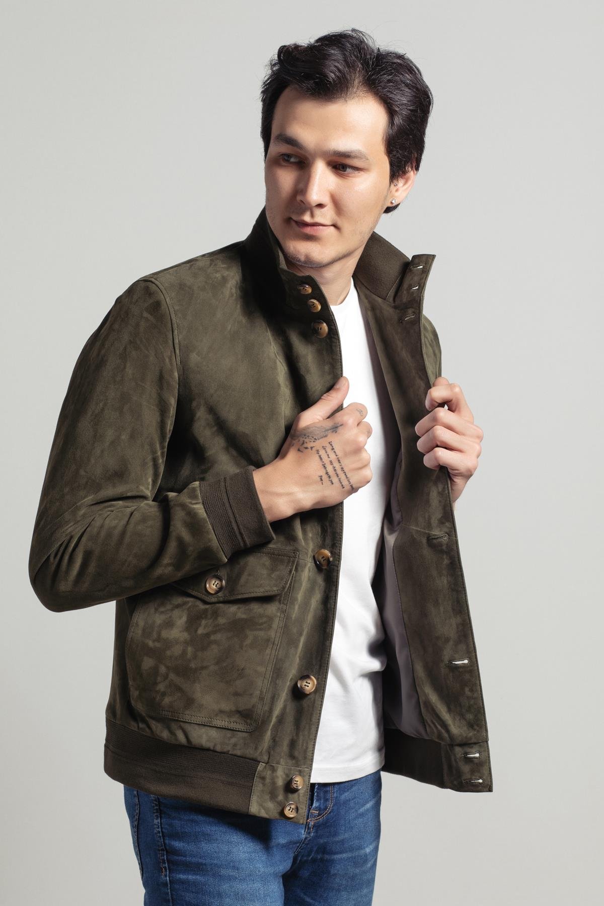 Green Knox Men's Suede Coat