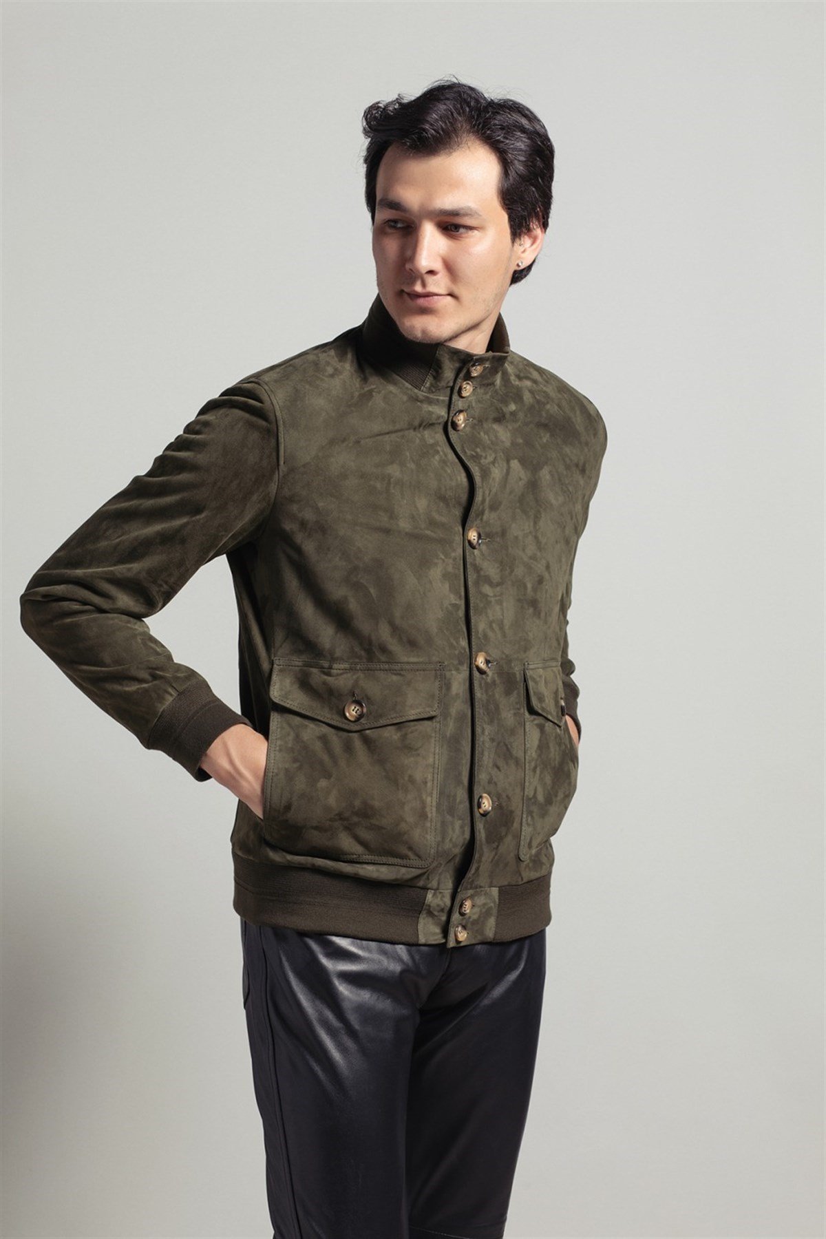 Green Knox Men's Suede Coat