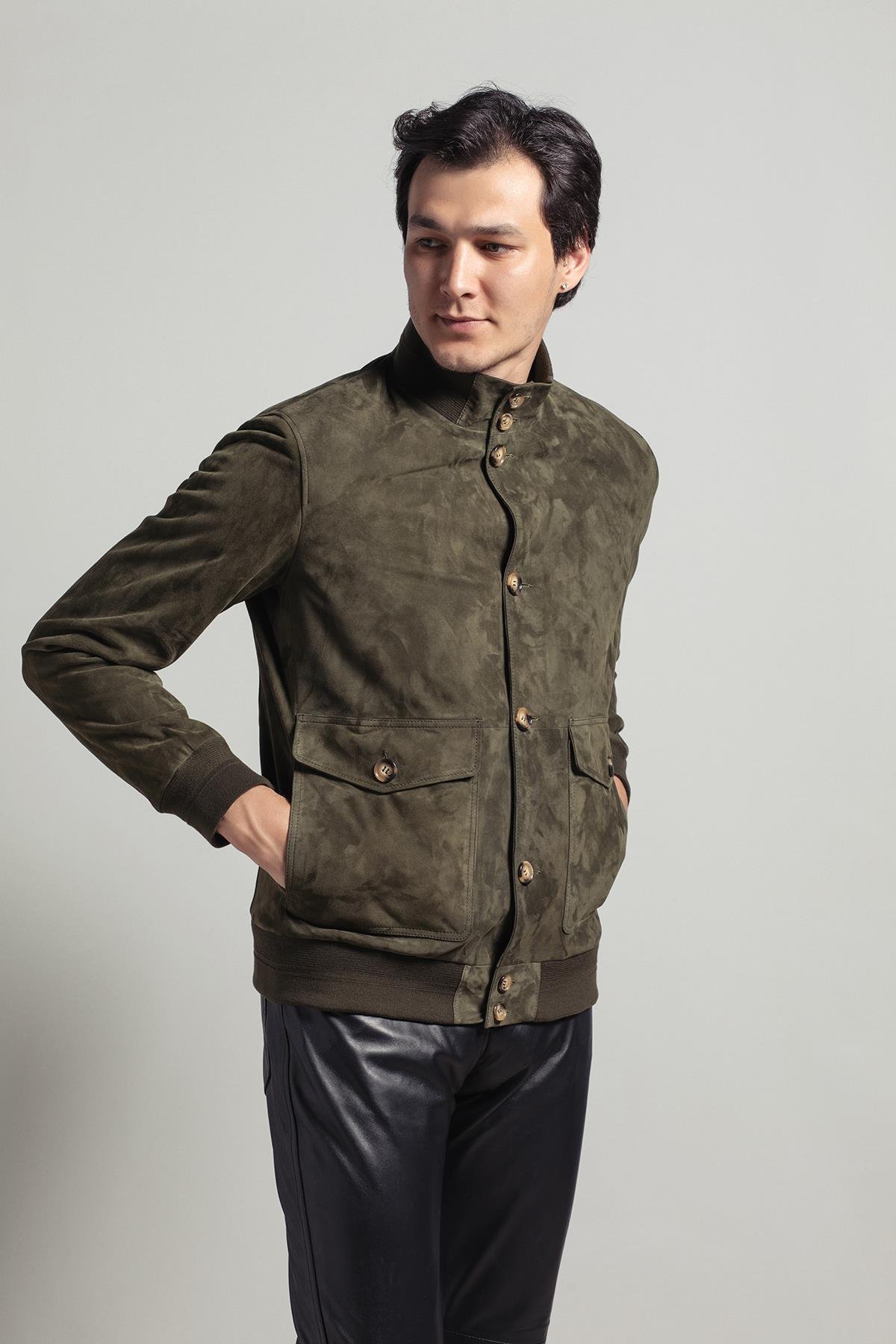 Green Knox Men's Suede Coat