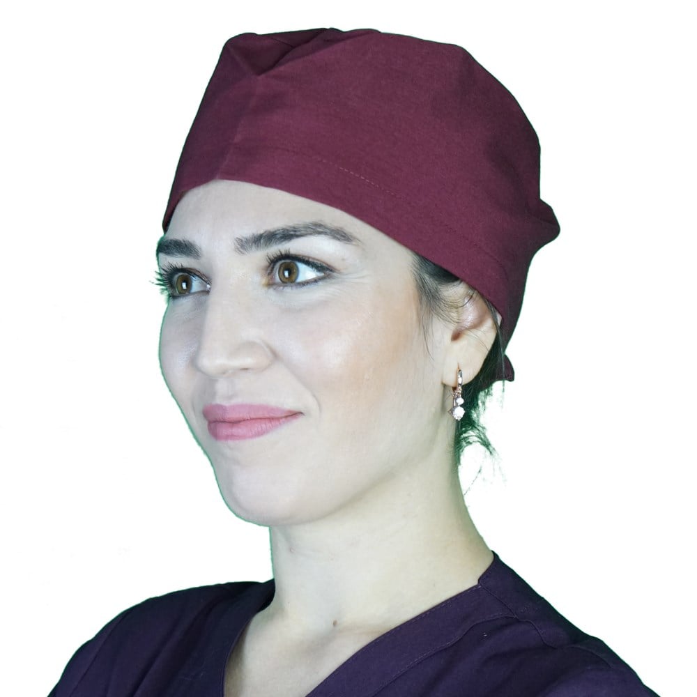  Bordo Renk Hemşire Doktor Bonesi