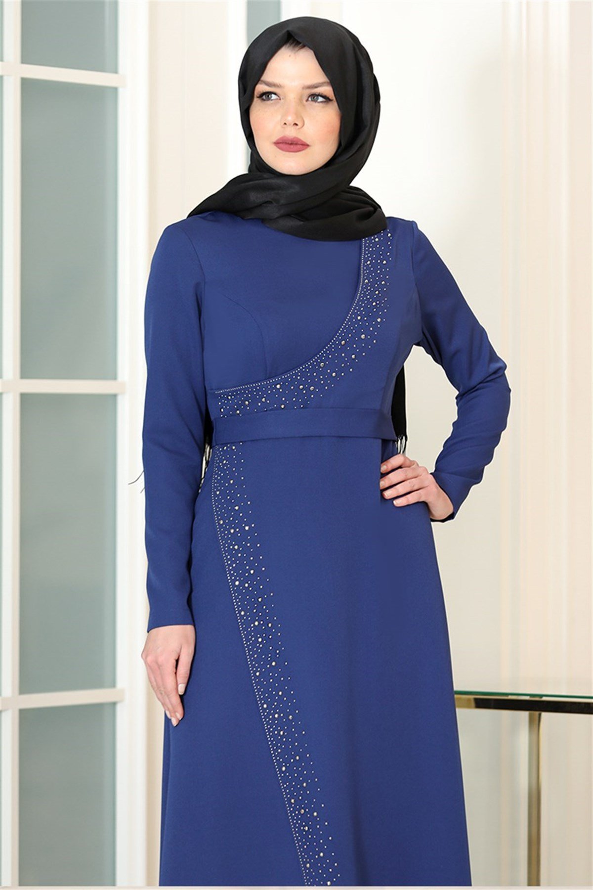 ALMİRA ABİYE ELBİSEAHN186-İNDİGOAhunisa