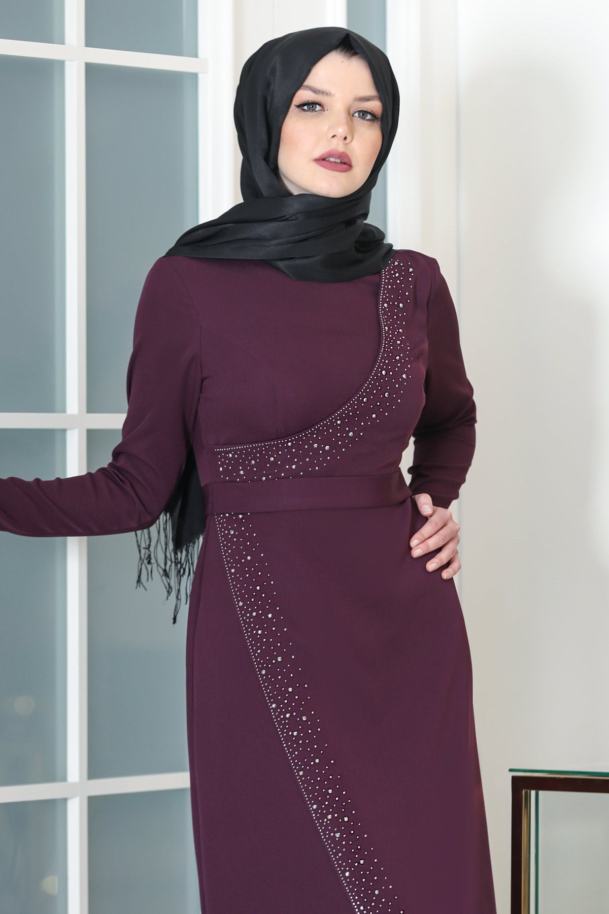 Almira Abiye Elbise Mürdüm  AHN186AHN186-MÜRDÜMAhunisa