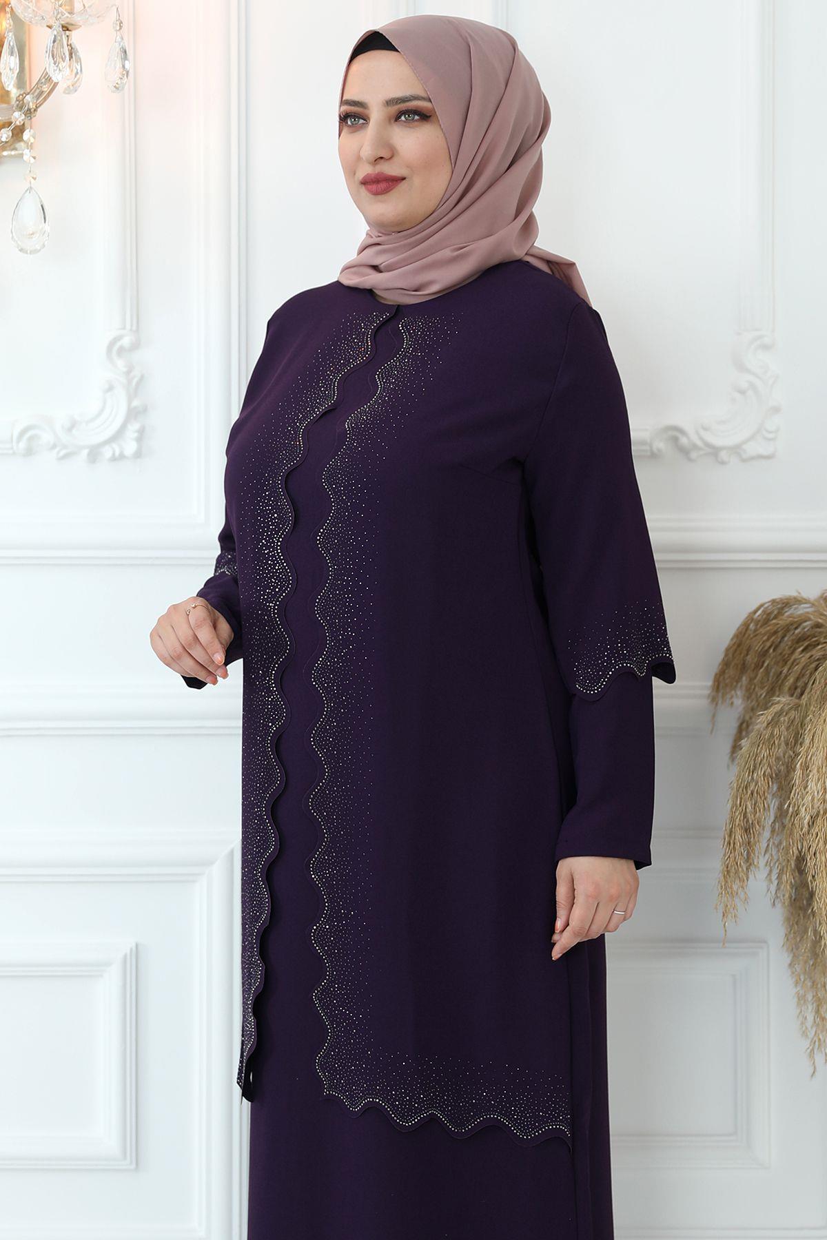 Robe de Soirée Découpe Laser Pourpre AMH806AMH806-MORAmine Hüma