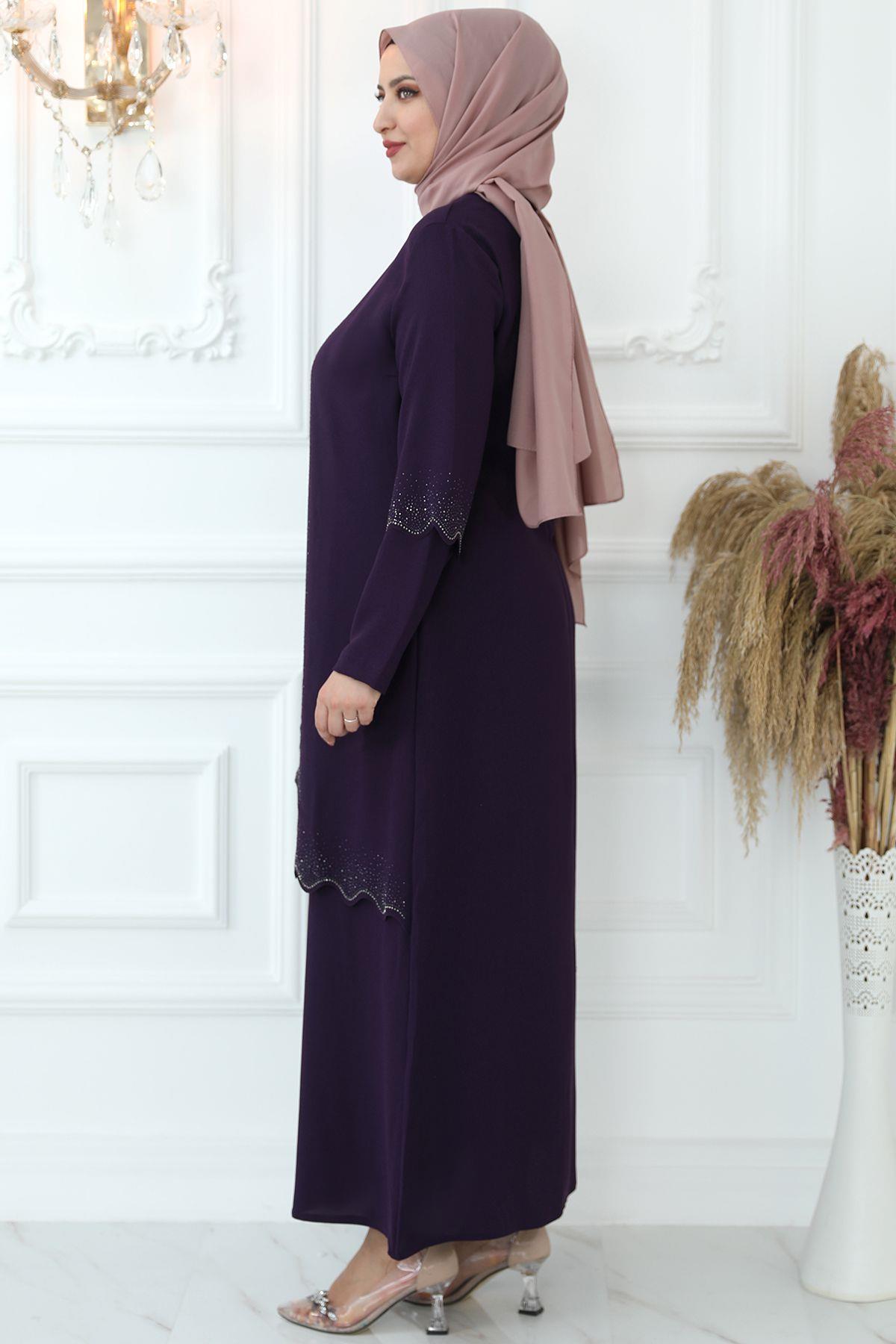 Robe de Soirée Découpe Laser Pourpre AMH806AMH806-MORAmine Hüma