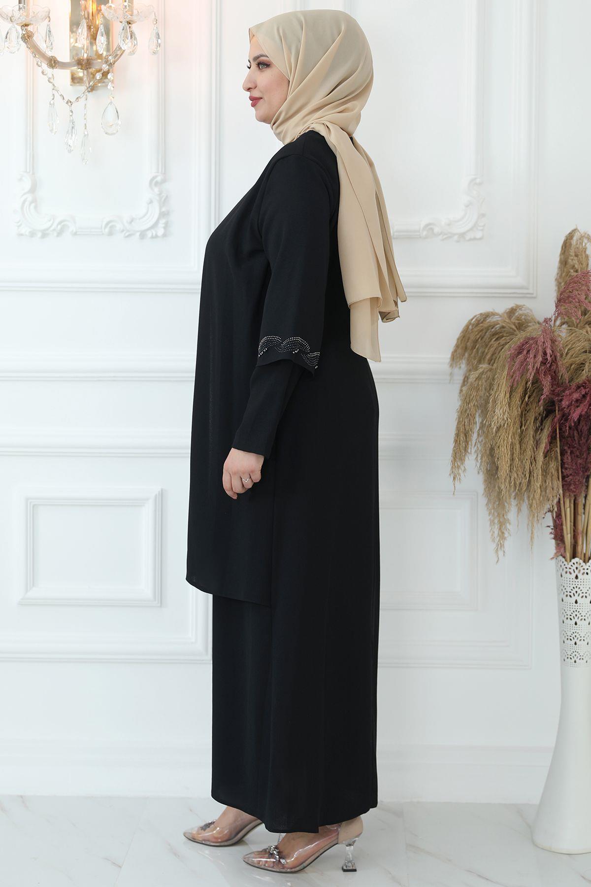 Kristal Taşlı Abiye Siyah AMH832AMH832-SİYAHAmine Hüma