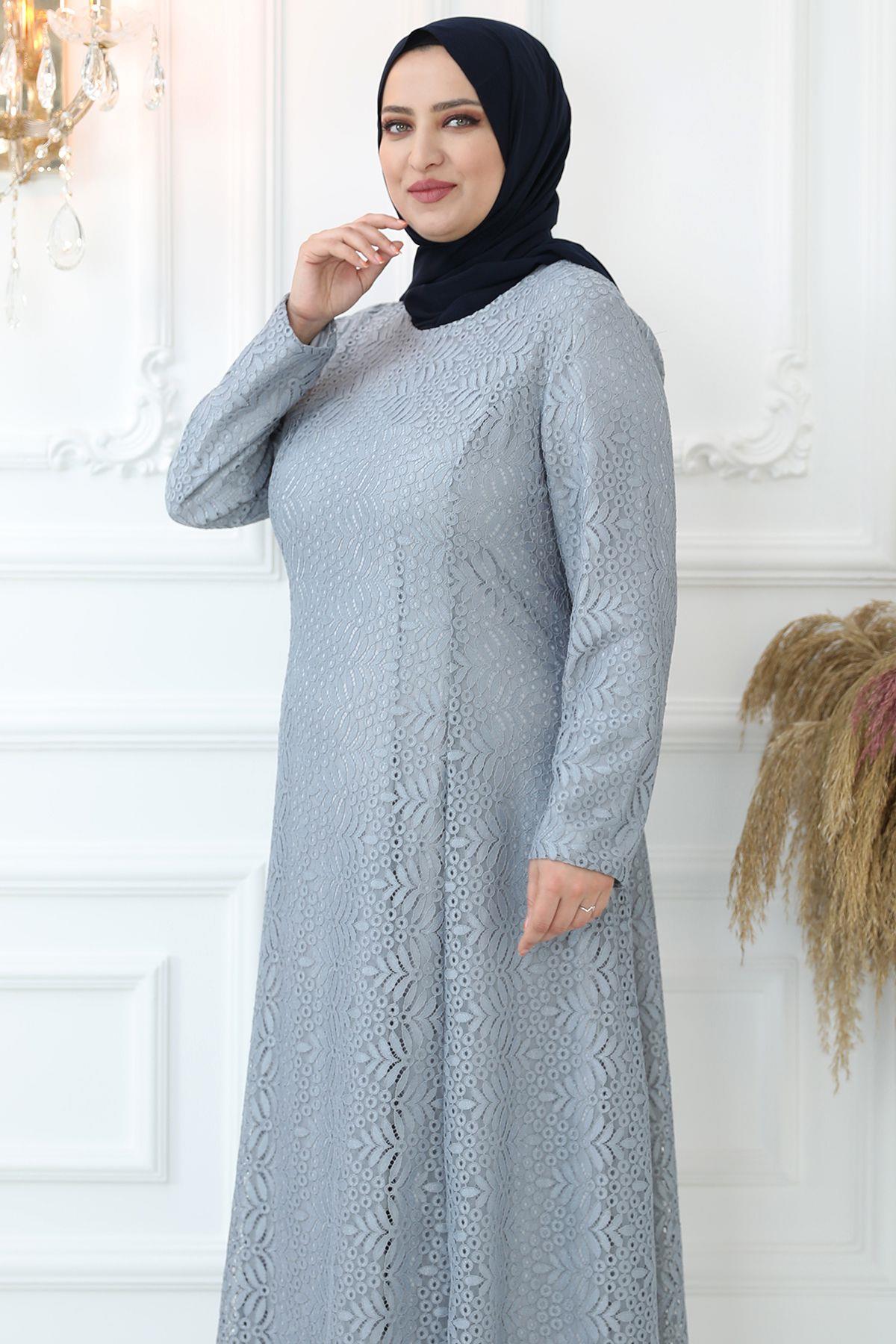 YAPRAK ABİYE ELBİSEAMH834-GRİAmine Hüma