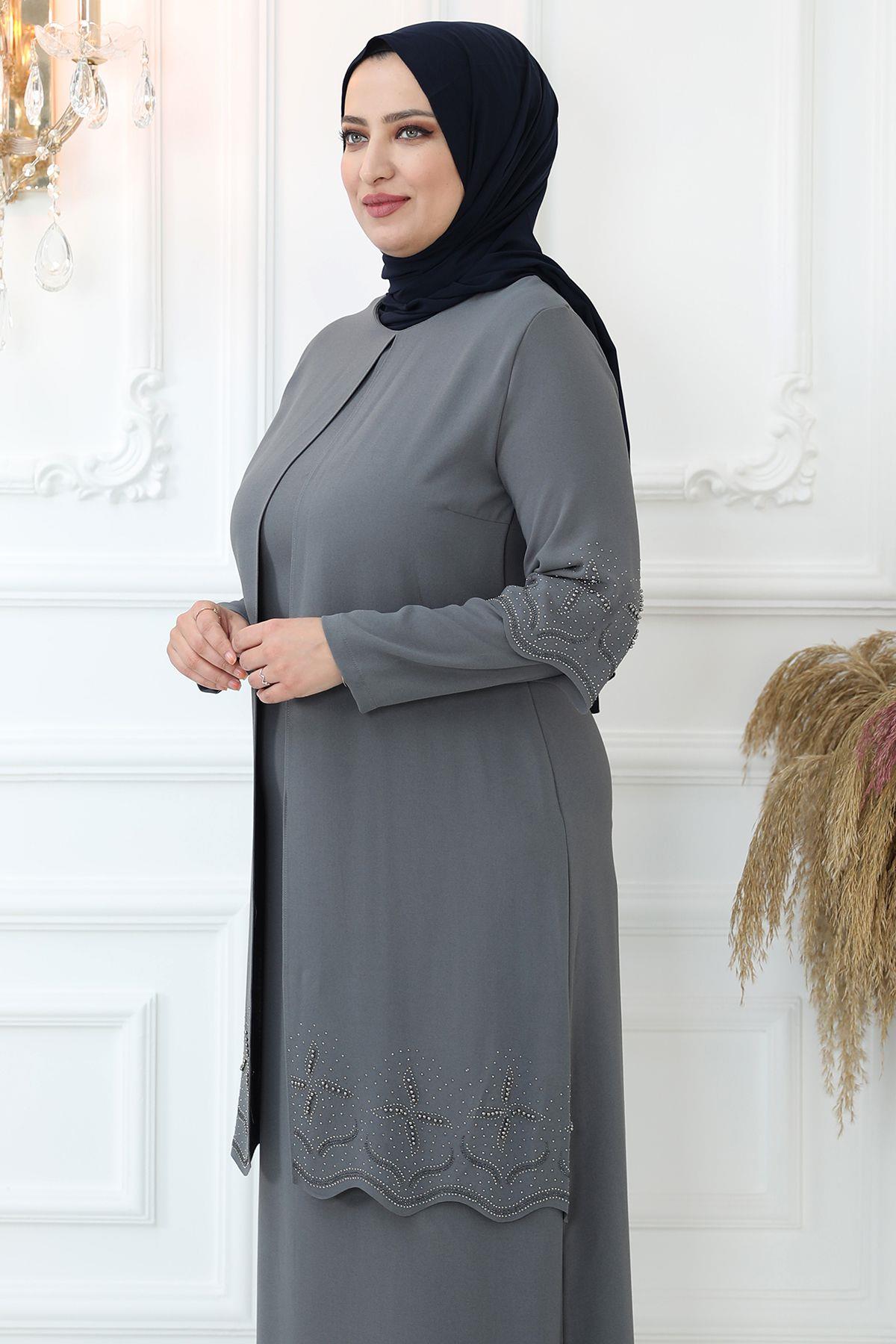 YILDIZ ABİYE ELBİSEAMH840-GRİAmine Hüma
