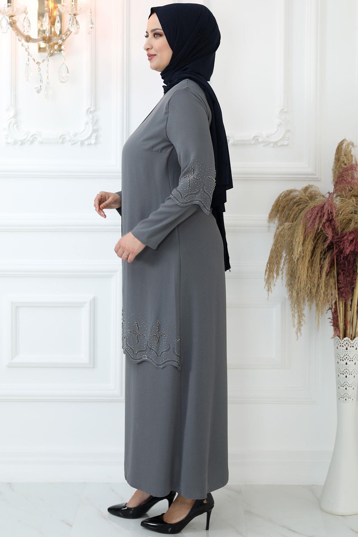 YILDIZ ABİYE ELBİSEAMH840-GRİAmine Hüma