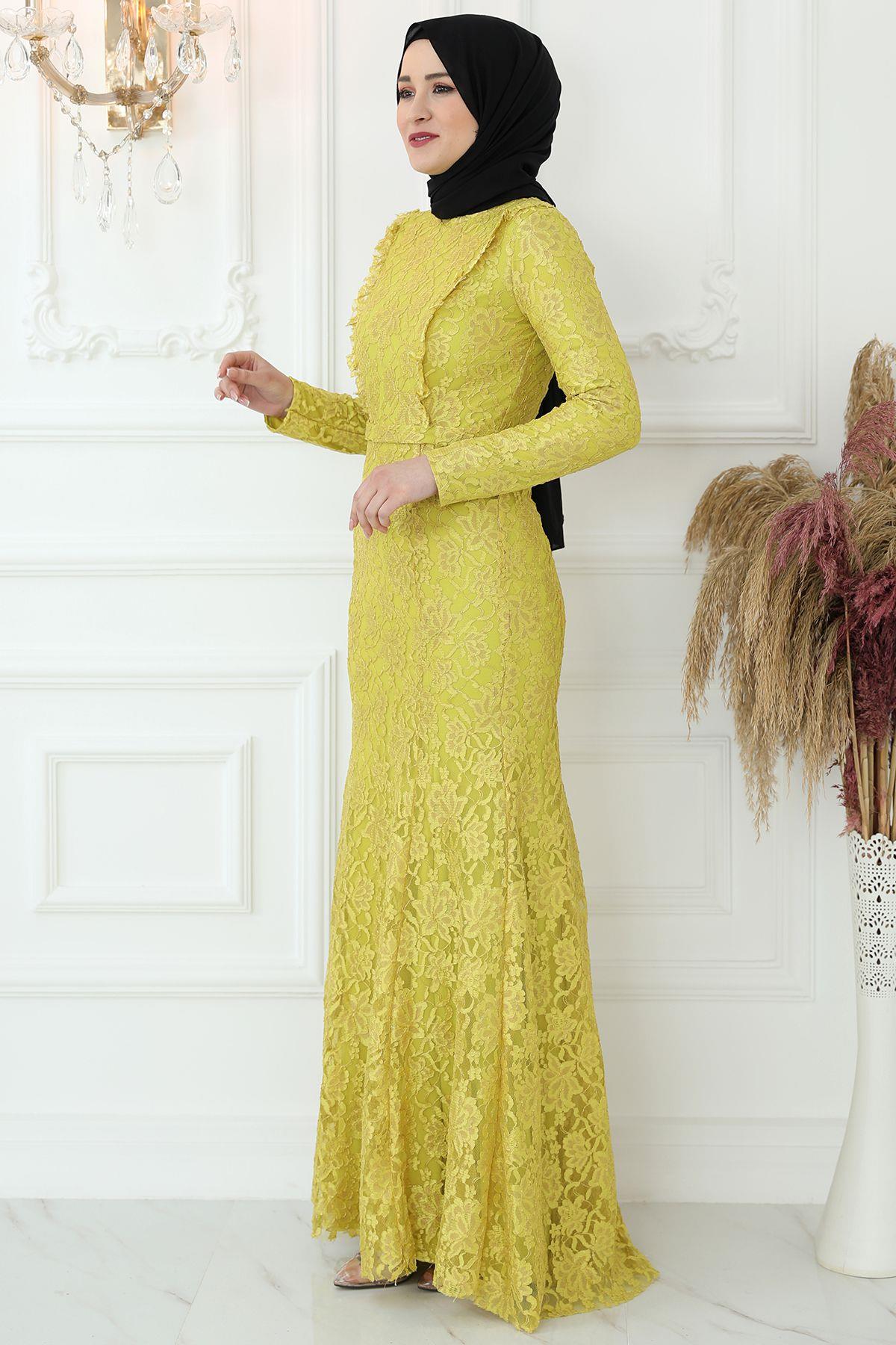 Belinay Abiye Sarı AMH842AMH842-SARIAmine Hüma