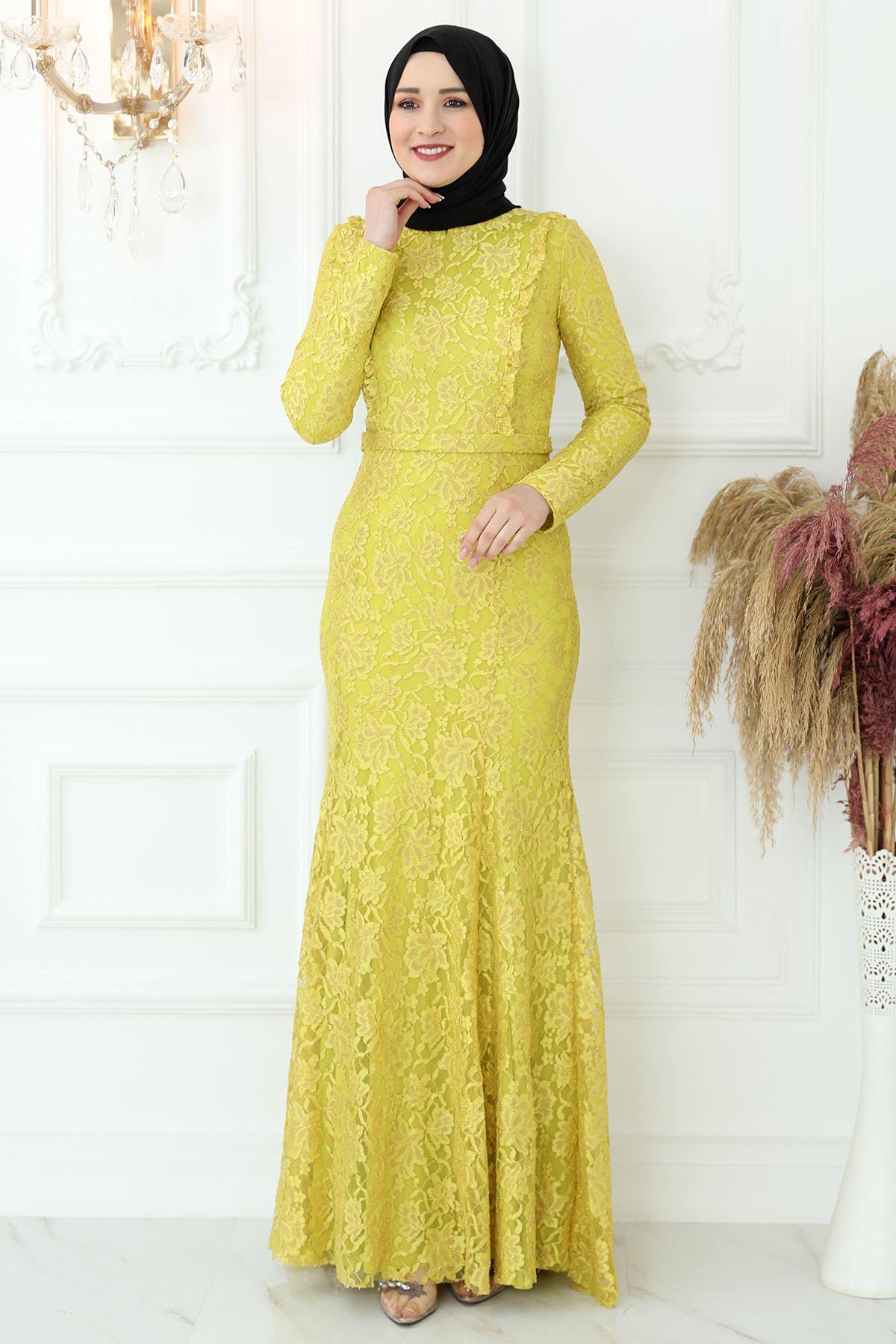 Belinay Abiye Sarı AMH842AMH842-SARIAmine Hüma