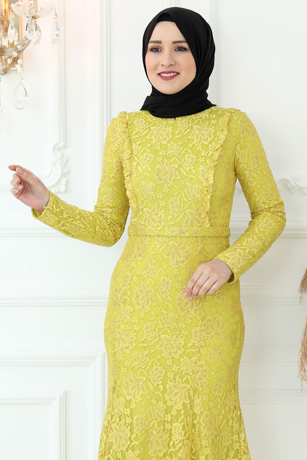 Belinay Abiye Sarı AMH842AMH842-SARIAmine Hüma