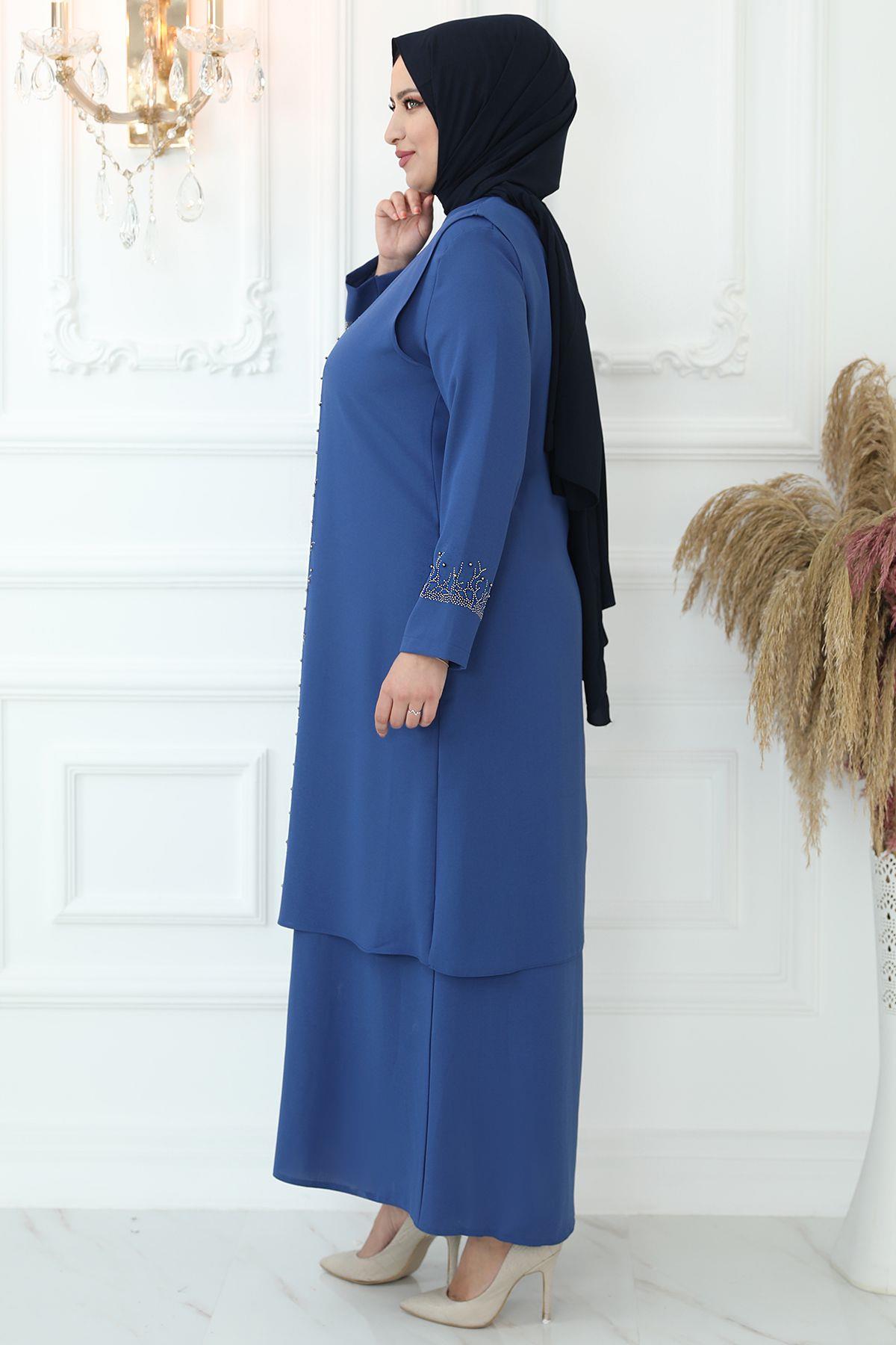 FİLİZ TESETTÜR ABİYEAMH854-İNDİGOAmine Hüma