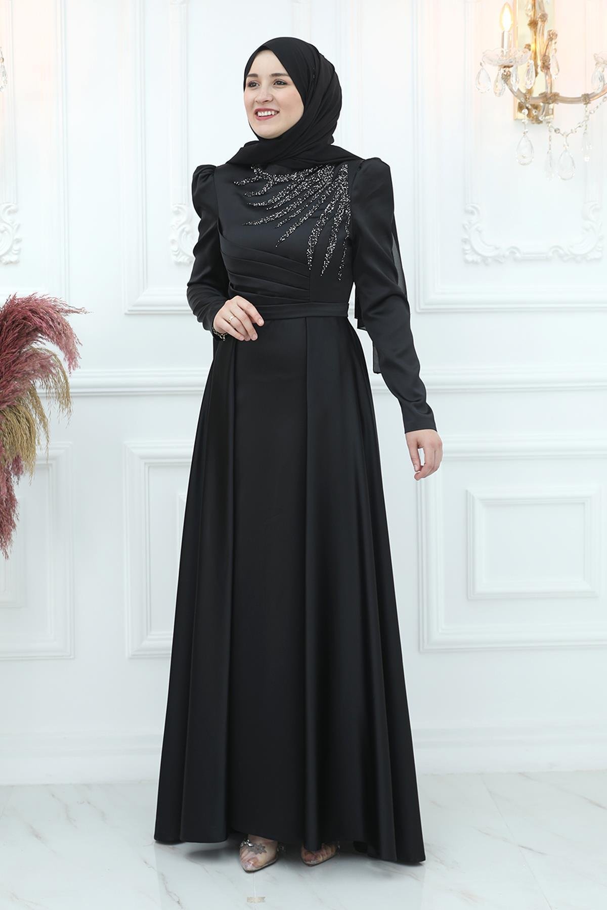 BERCESTE SATEN ABİYEAMH888-SİYAHAmine Hüma