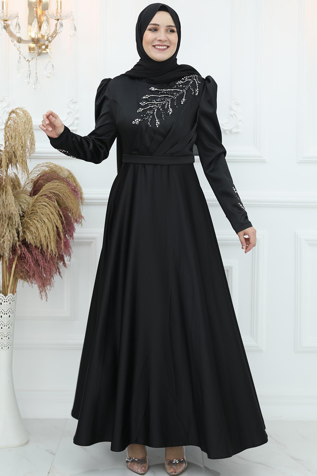 Berrak Abiye Siyah AMH912AMH912-SİYAHAmine Hüma