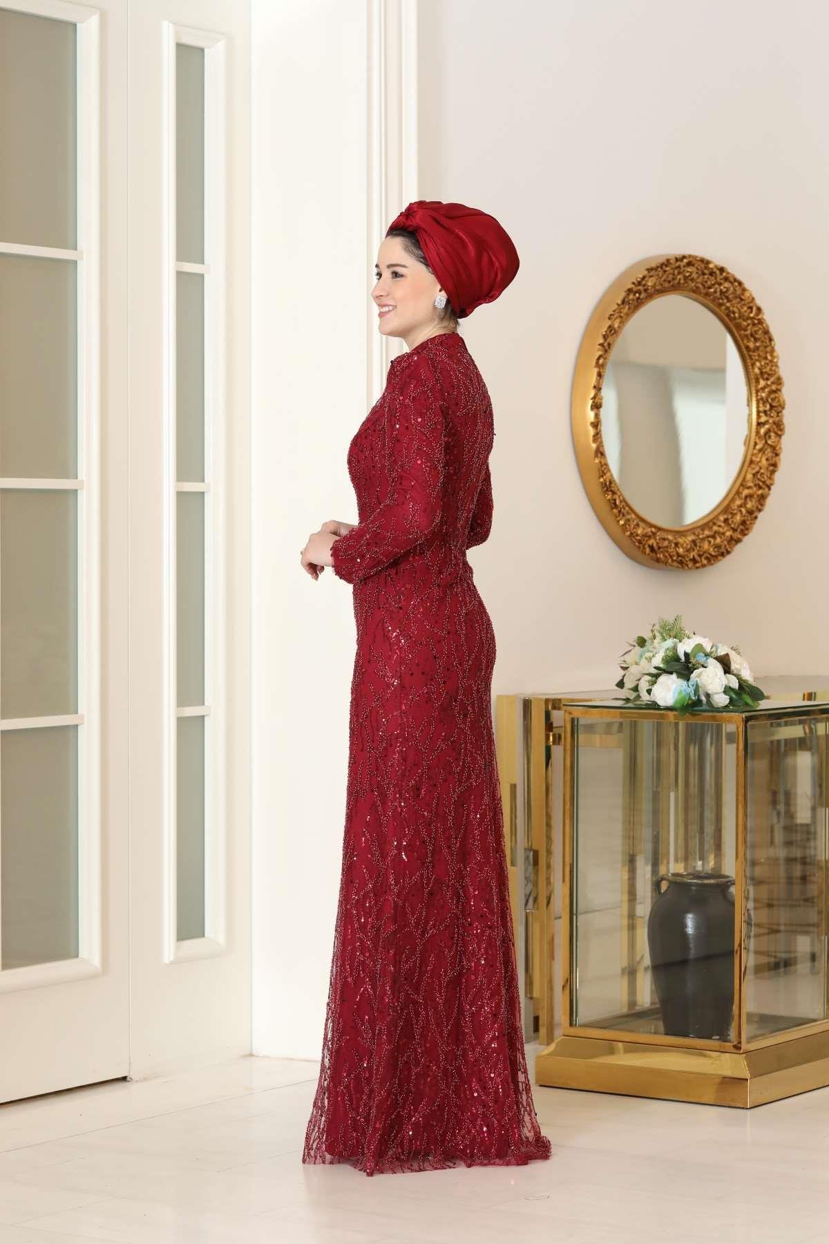 Alina Abiye Bordo BBF36BBF36-BORDOBurak Baran