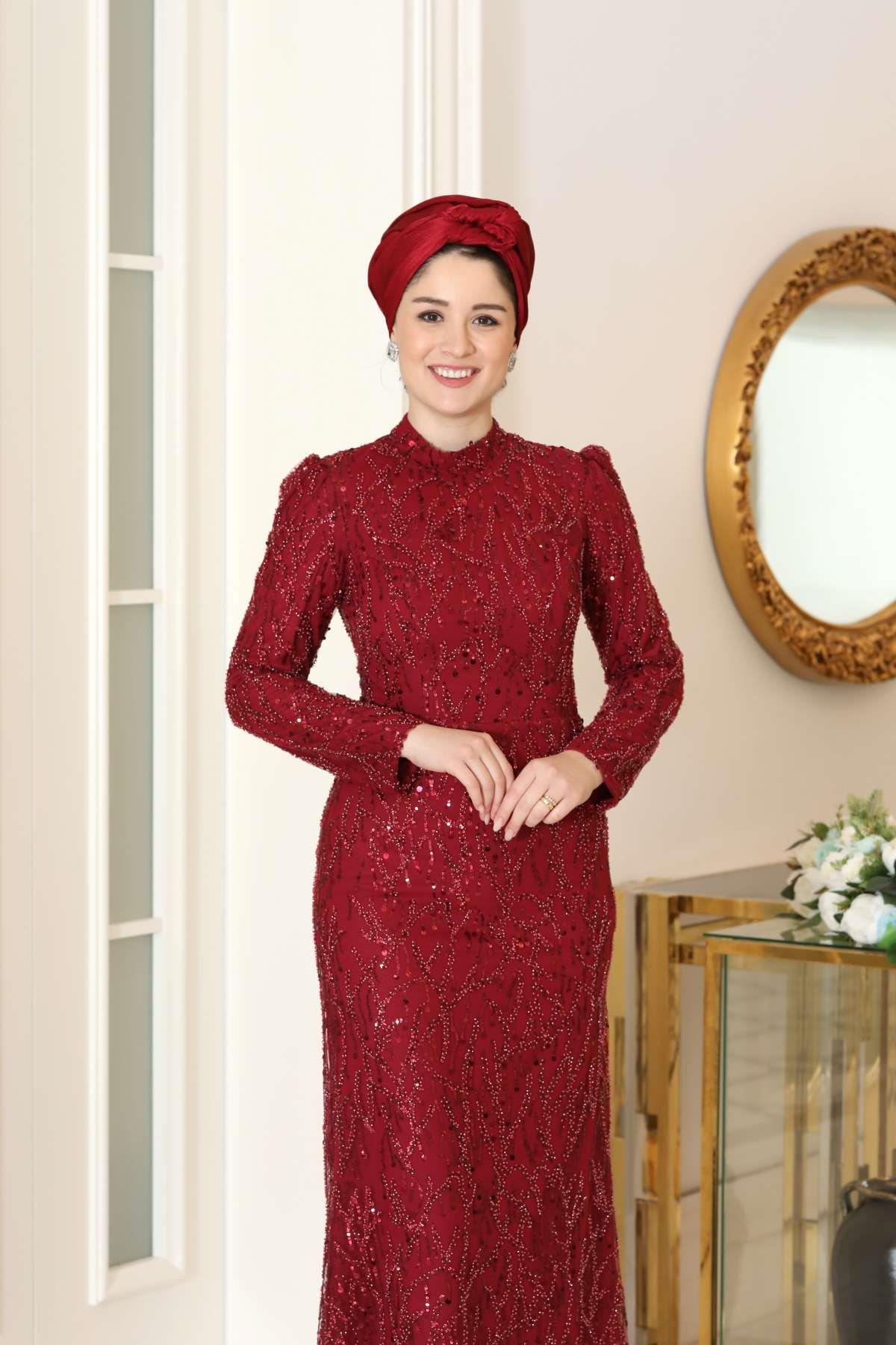 Alina Abiye Bordo BBF36BBF36-BORDOBurak Baran