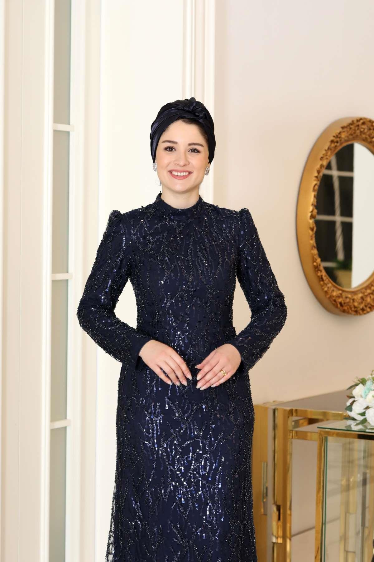 Alina Abiye Lacivert BBF36BBF36-LACİVERTBurak Baran