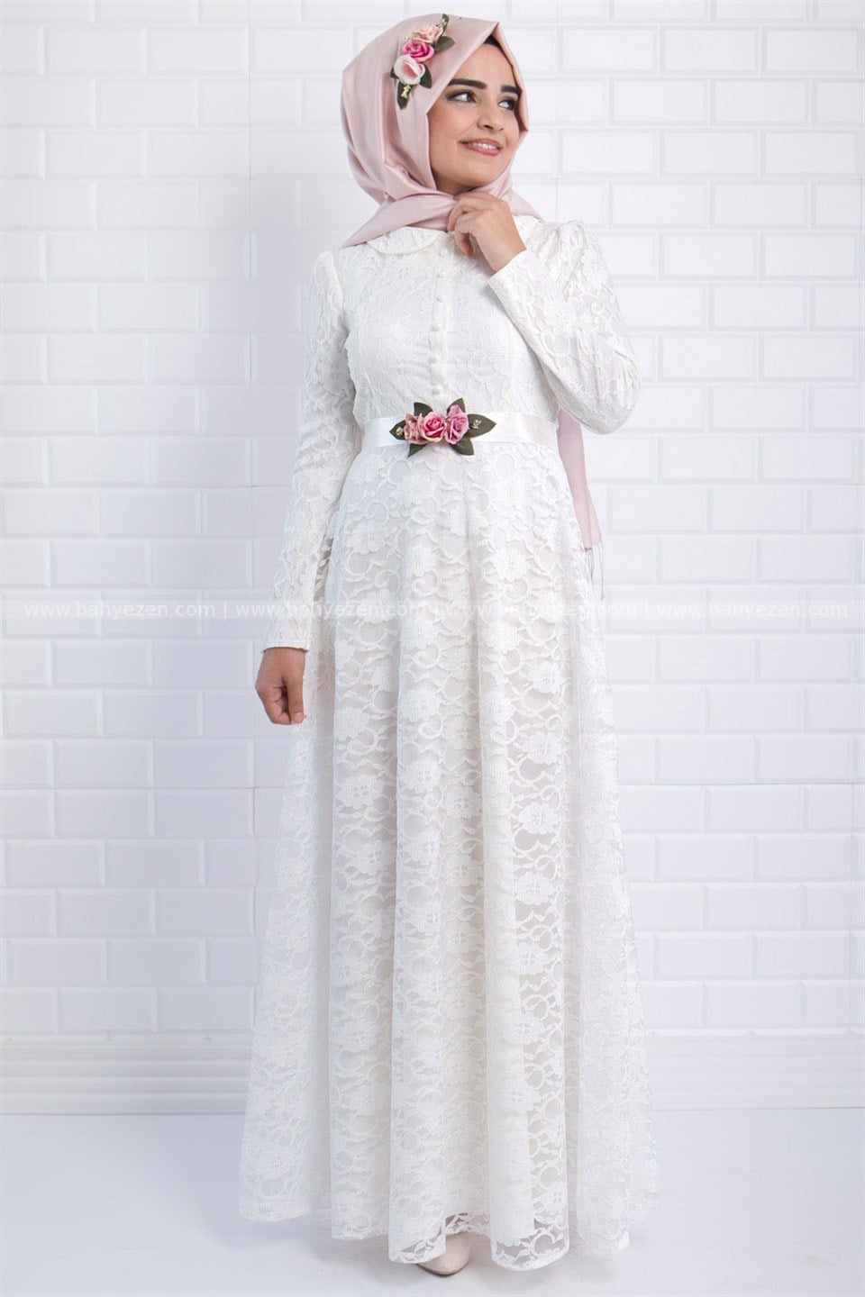 DANTEL ÇİÇEKLİ ELBİSEFHM358-EKRUKategorisiz