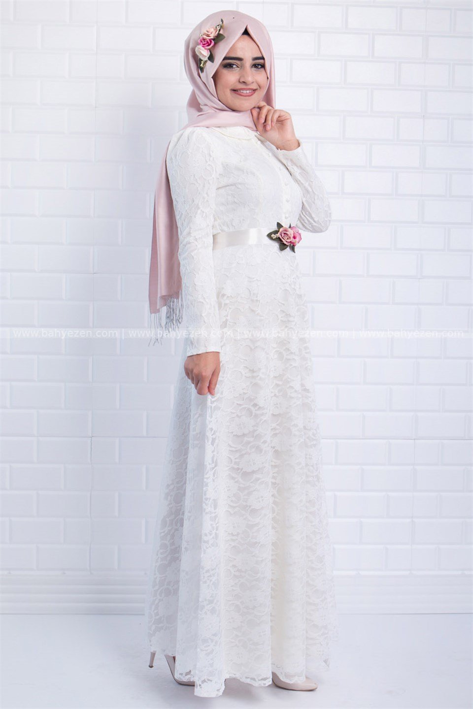 DANTEL ÇİÇEKLİ ELBİSEFHM358-EKRUKategorisiz