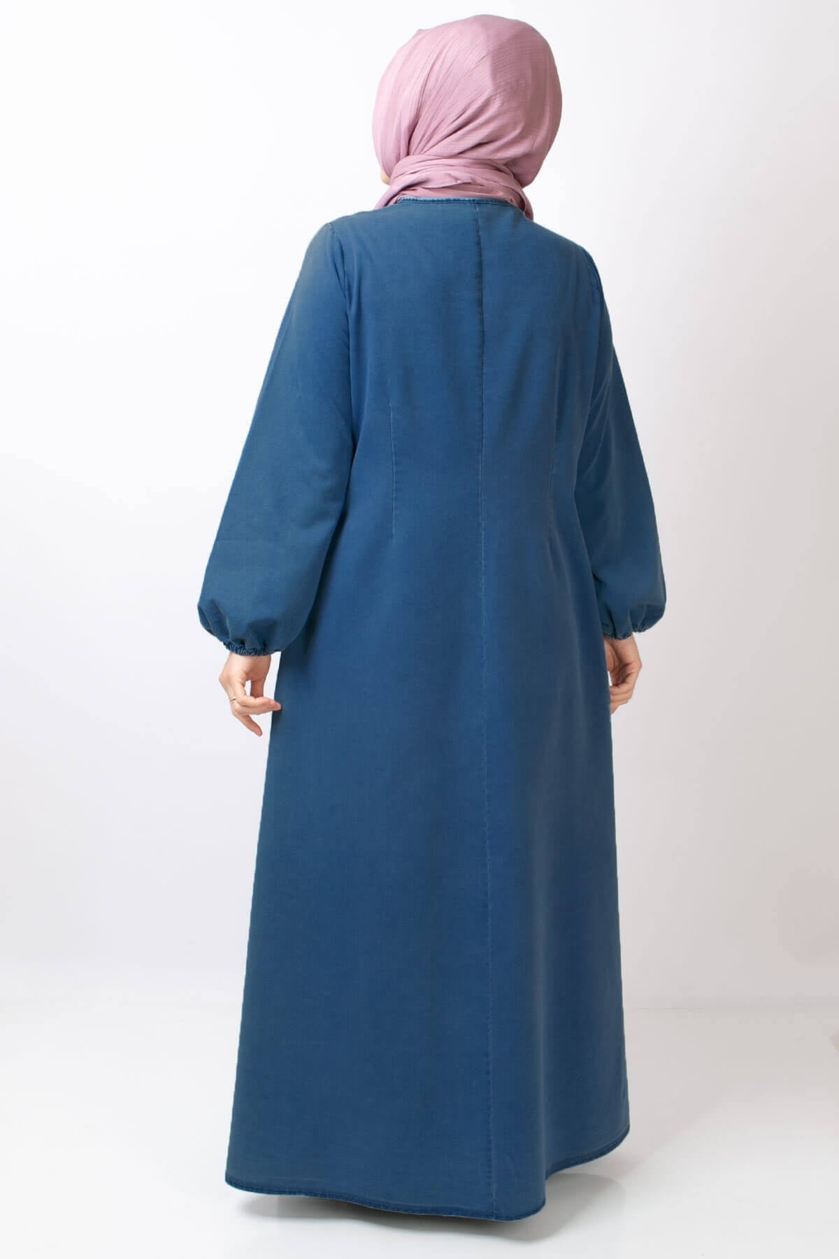 Abaya - Tencel - Ohne Innenfutter - Rundhalsausschnitt - Blue - FHM705FHM705-KOTFahima