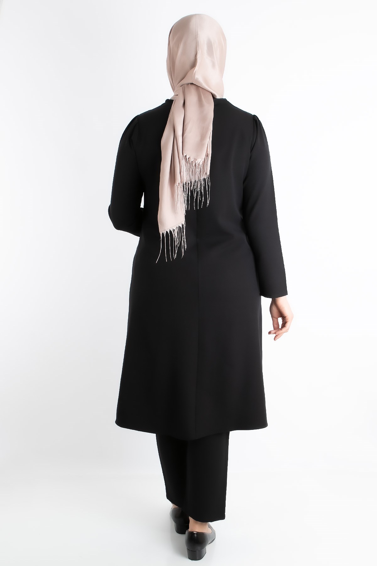 Tunic - Pants - Crepe - Sequin Striped - Unlined - Crew Neck - Black - FHM734FHM734-SİYAHFahima