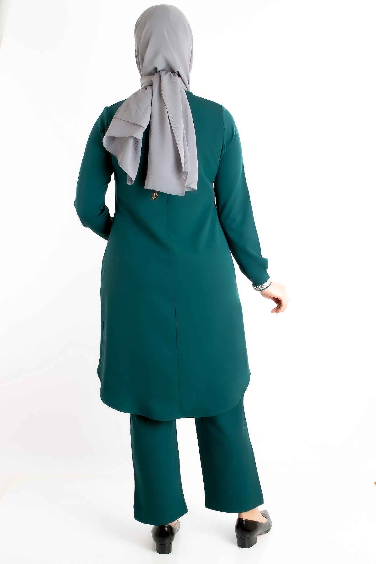 Tunic - Trousers - Crepe - Unlined - Crew Neck - Petrol- FHM735FHM735-PETROLFahima