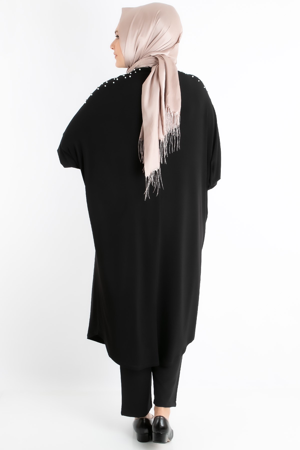 Tunic - Crepe - Unlined - Crew Neck - Black - FHM742FHM742-SİYAHFahima