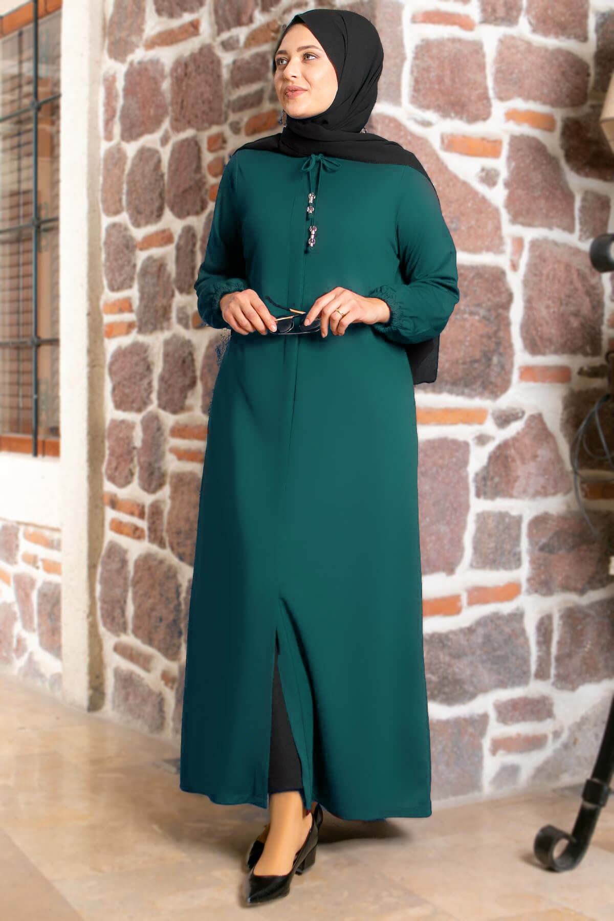 DÜĞMELİ PARDESÜFHM764-ZÜMRÜTFahima