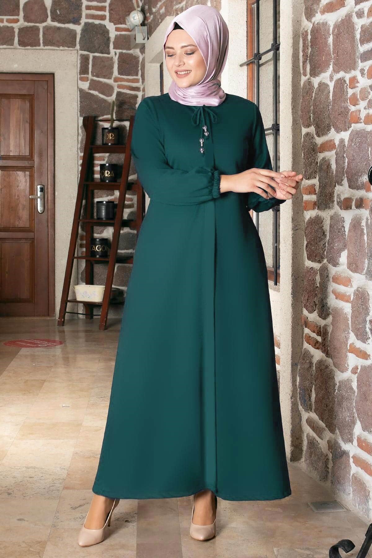 DÜĞMELİ PARDESÜFHM764-ZÜMRÜTFahima