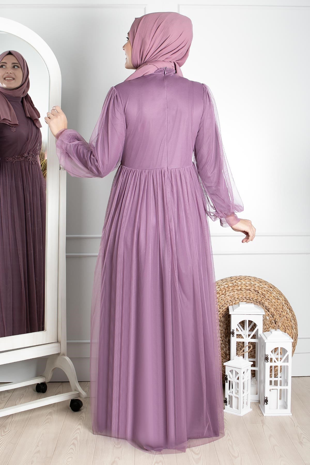 Güpürlü Tül Abiye Lila FHM844FHM844-LİLAFahima