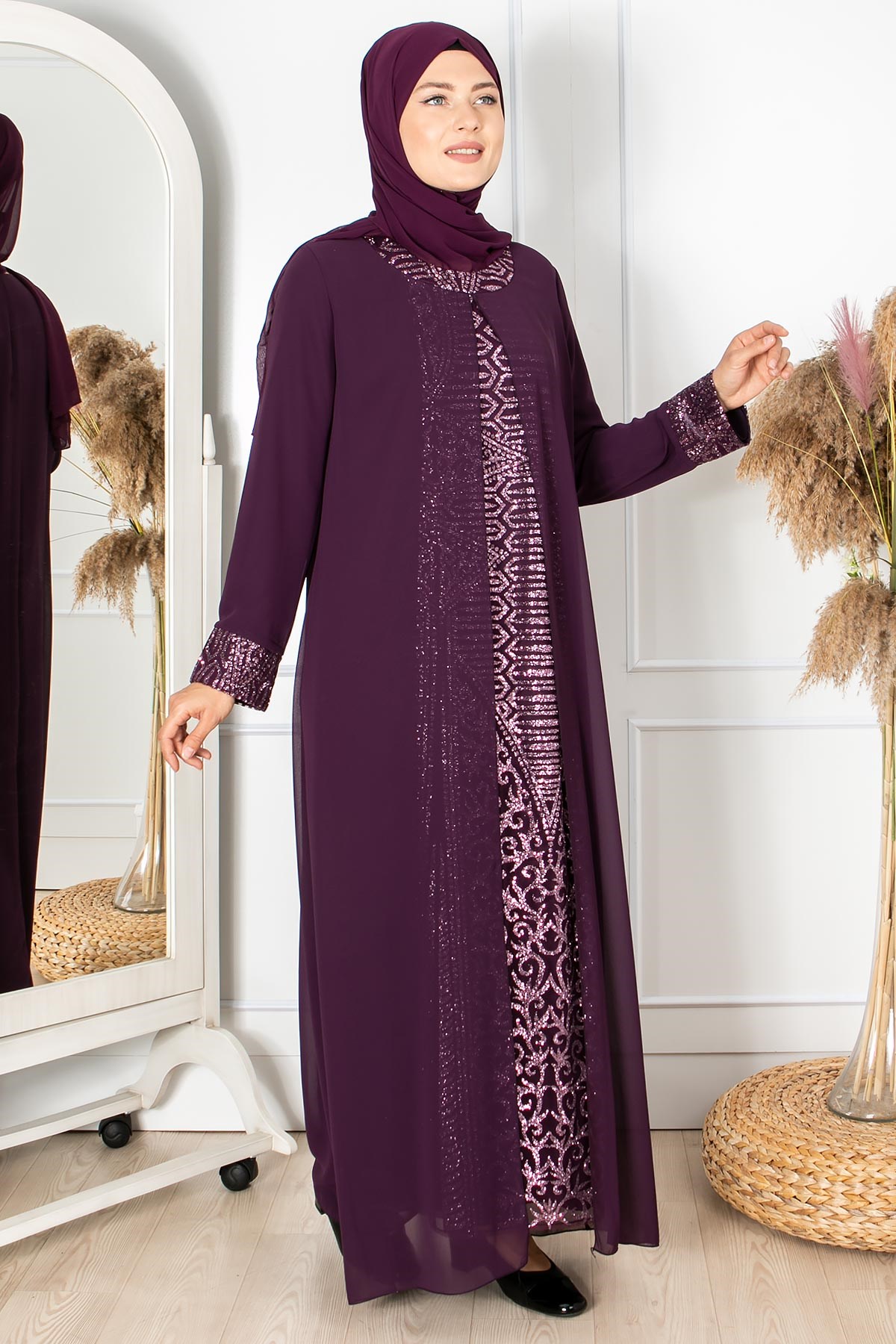 SİM DETAYLI DESENLİ ABİYE FHM852-MORFahima