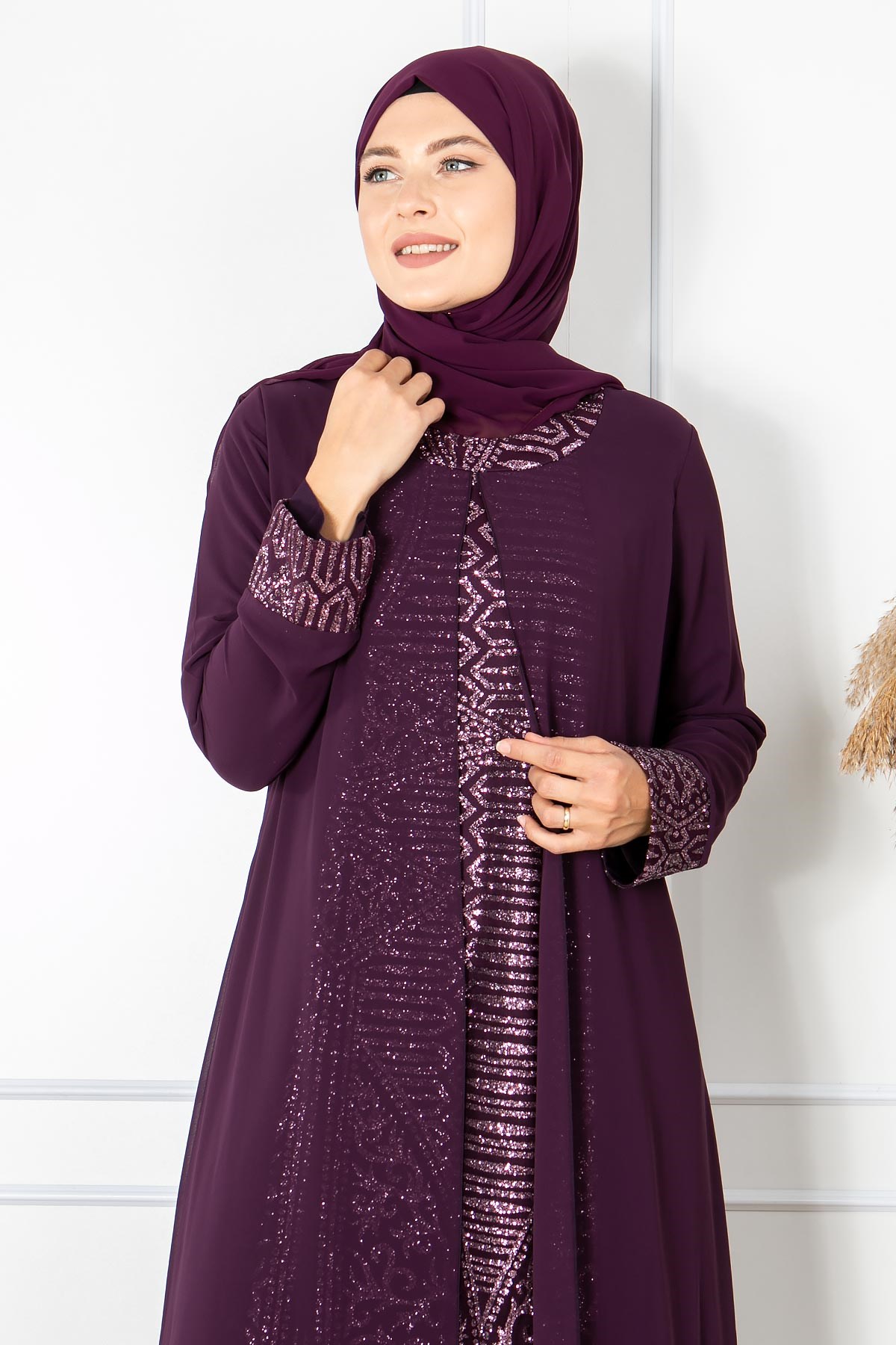 SİM DETAYLI DESENLİ ABİYE FHM852-MORFahima