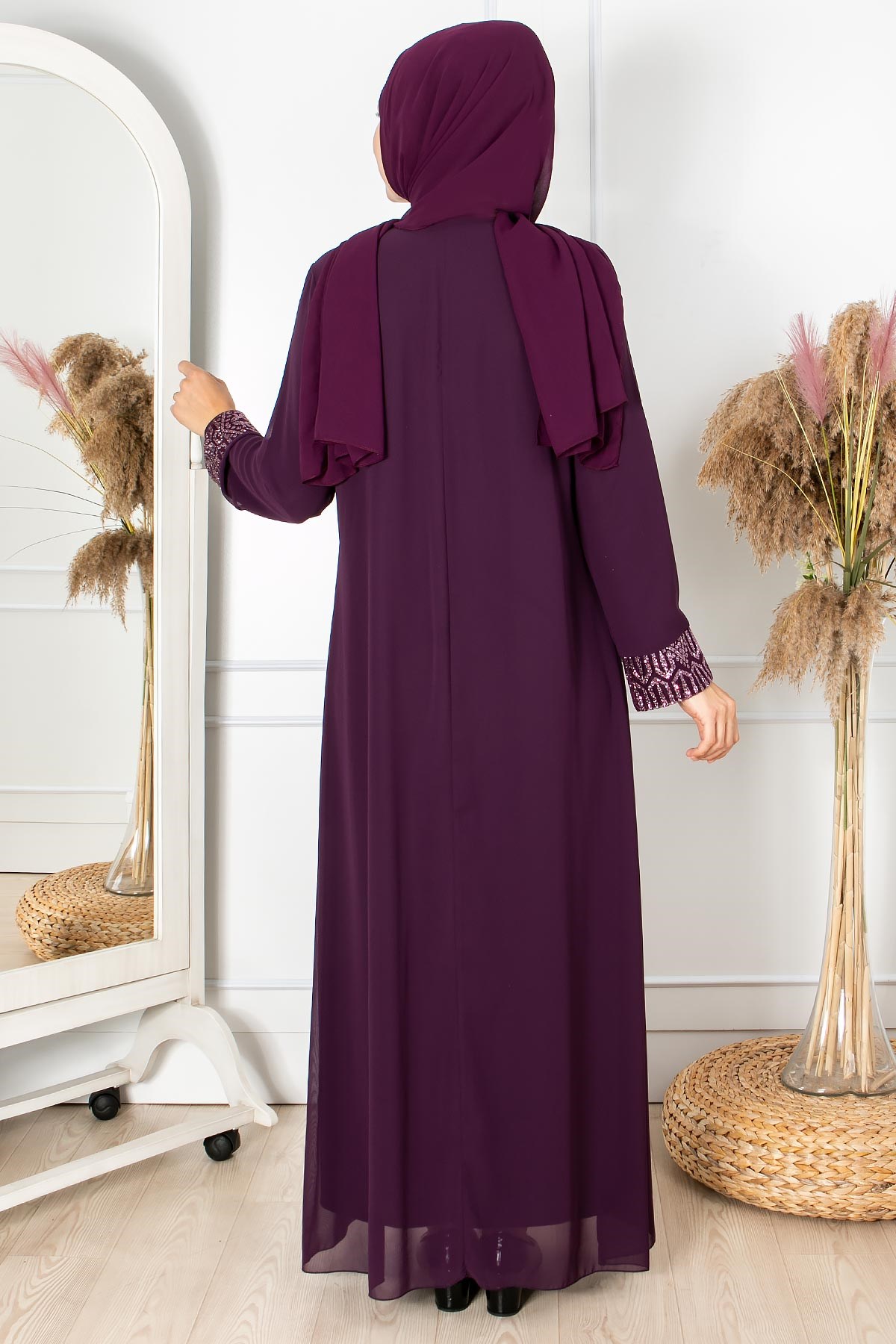 SİM DETAYLI DESENLİ ABİYE FHM852-MORFahima