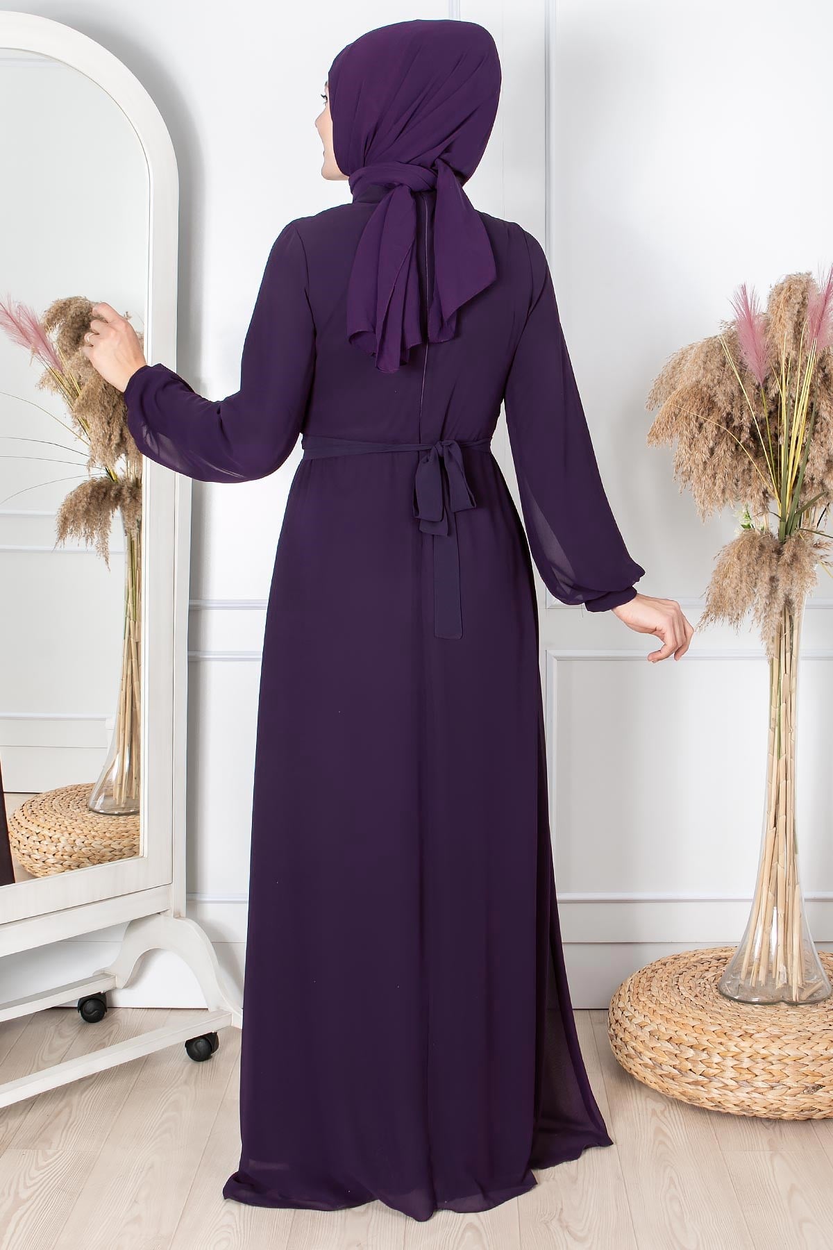 ZİNCİR KEMER DETAYLI ABİYEFHM860-MORFahima