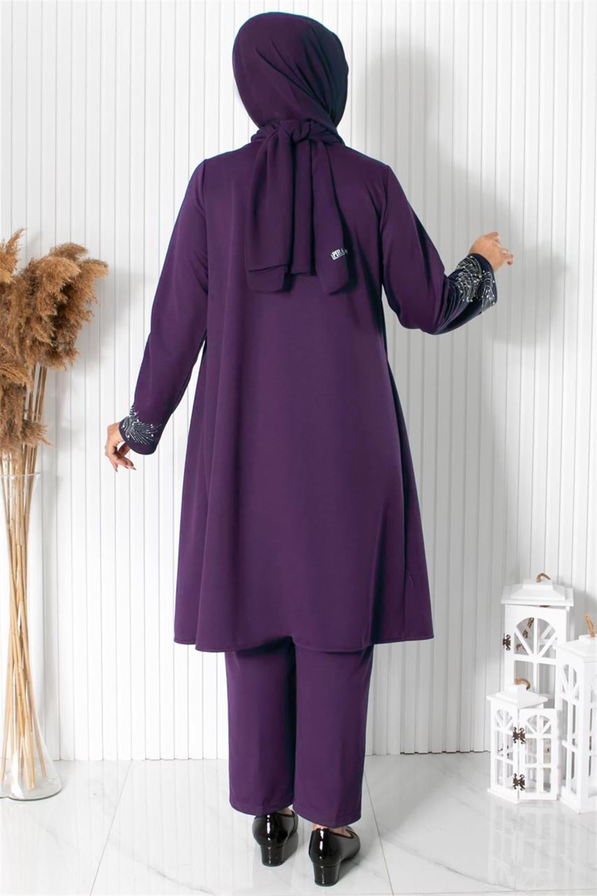 Yaprak İkili Takım Mor FHM890FHM890-MORFahima