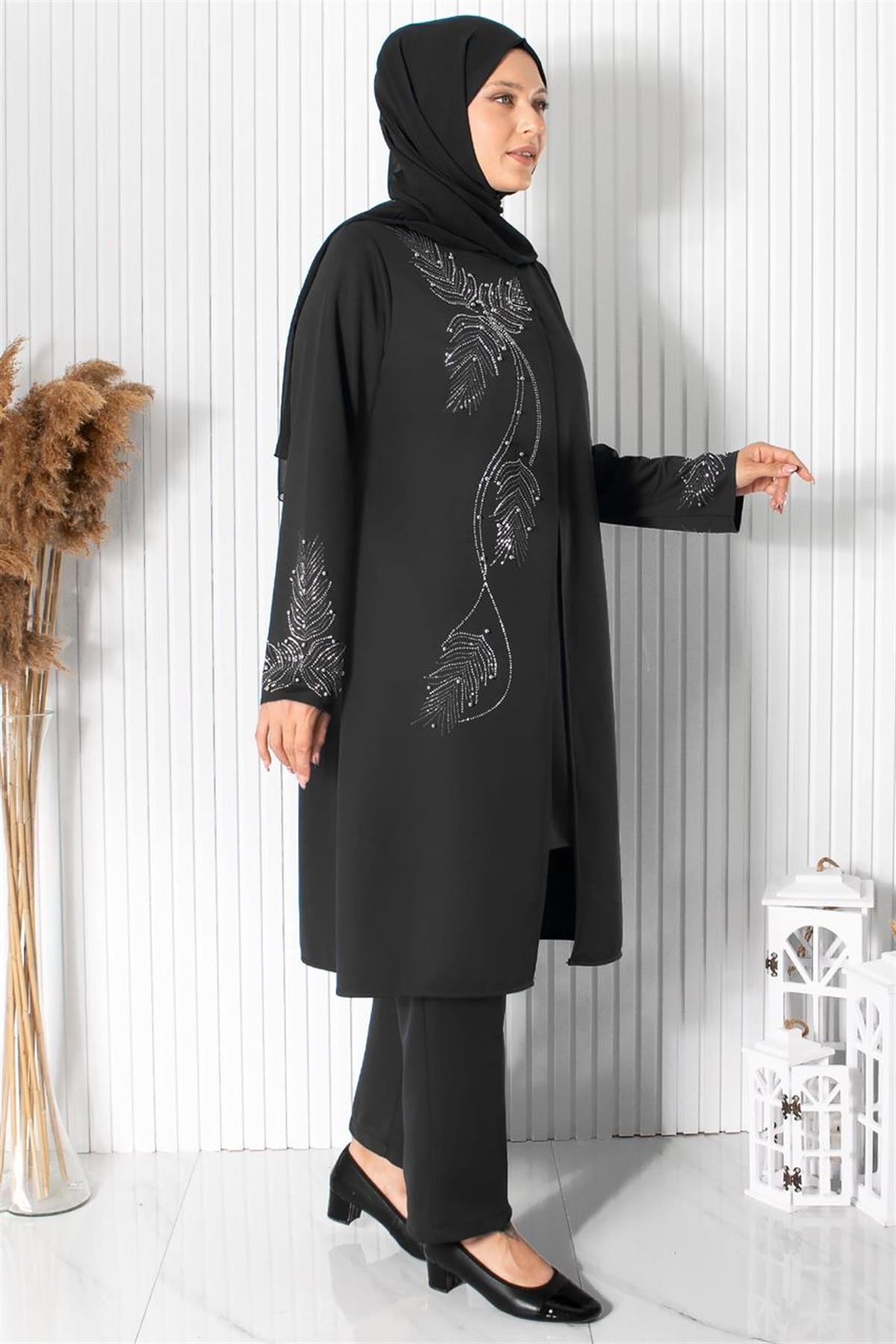 YAPRAK İKİLİ TAKIMFHM890-SİYAHFahima