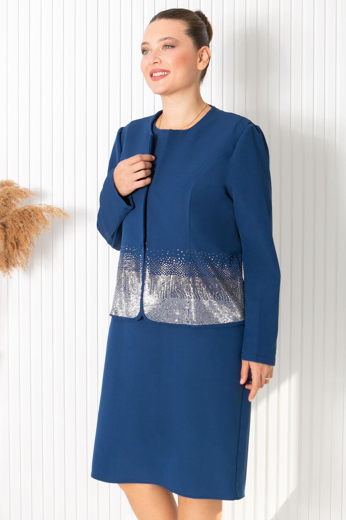 CEKETLİ TAŞLI ABİYEFHM896-LACİVERTFahima