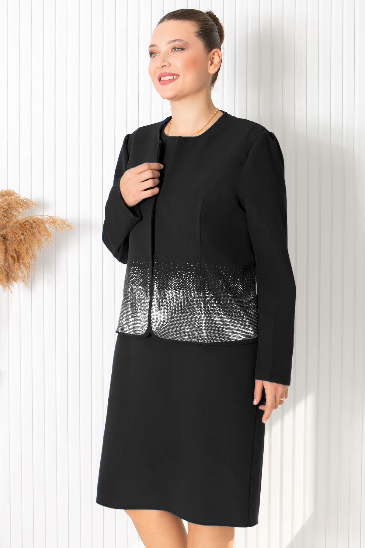 CEKETLİ TAŞLI ABİYEFHM896-SİYAHFahima