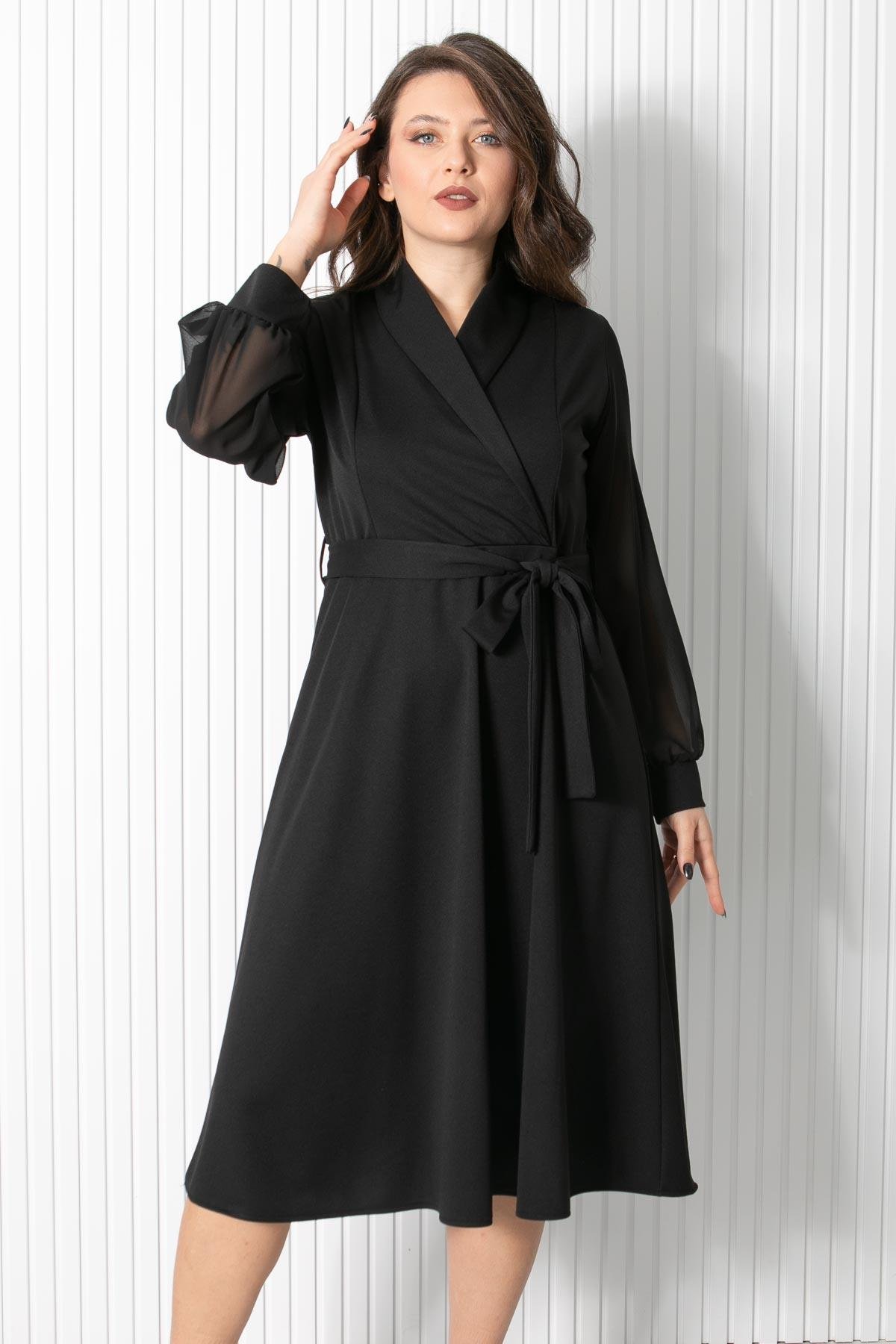 KEMER DETAYLI ABİYEFHM906-SİYAHFahima