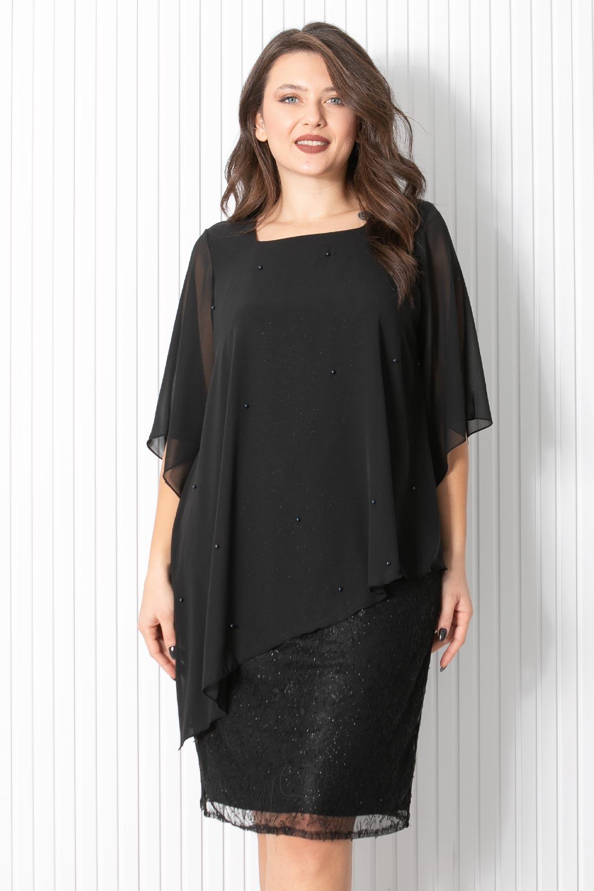 İNCİLİ ŞİFON ABİYEFHM908-SİYAHFahima