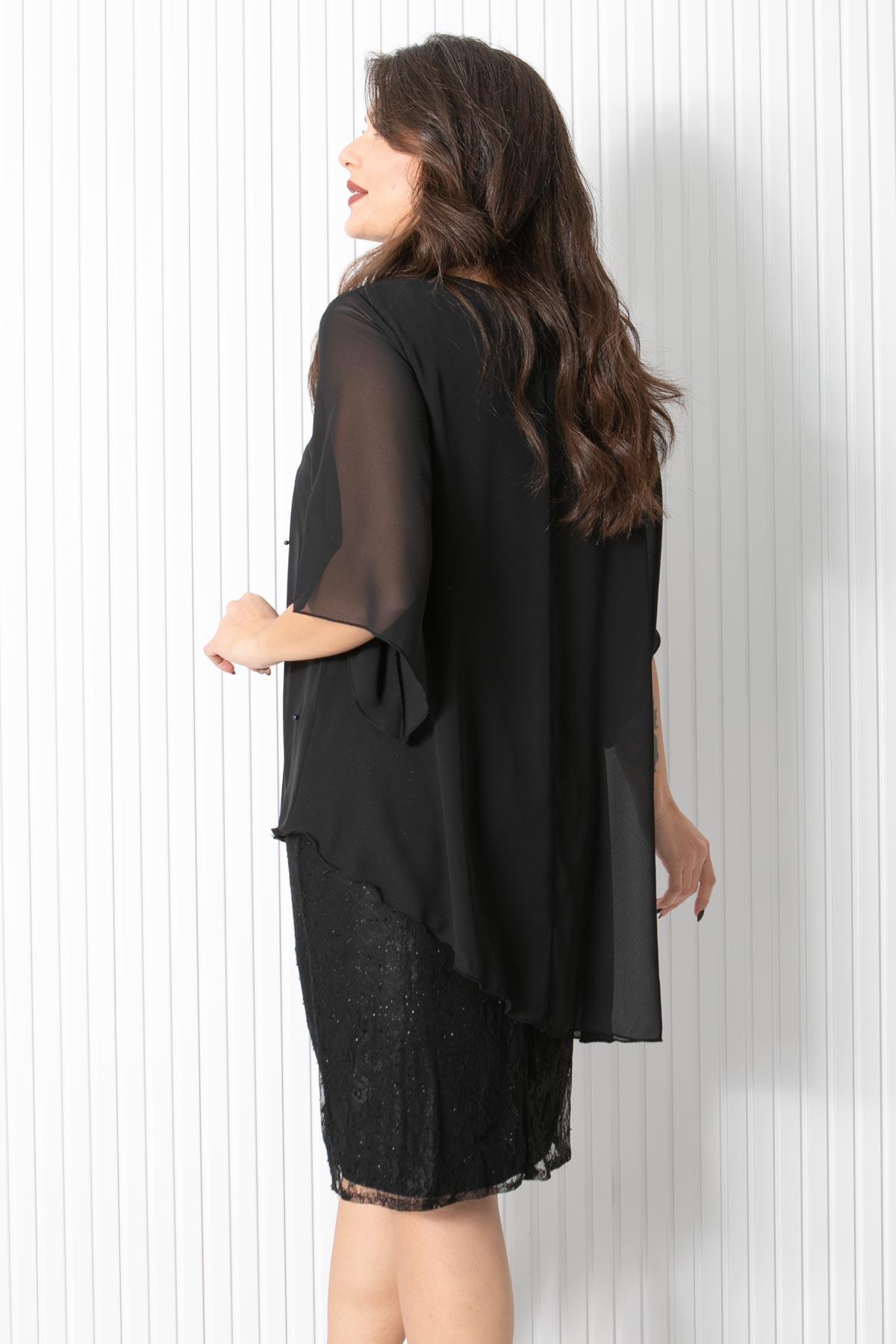 İNCİLİ ŞİFON ABİYEFHM908-SİYAHFahima