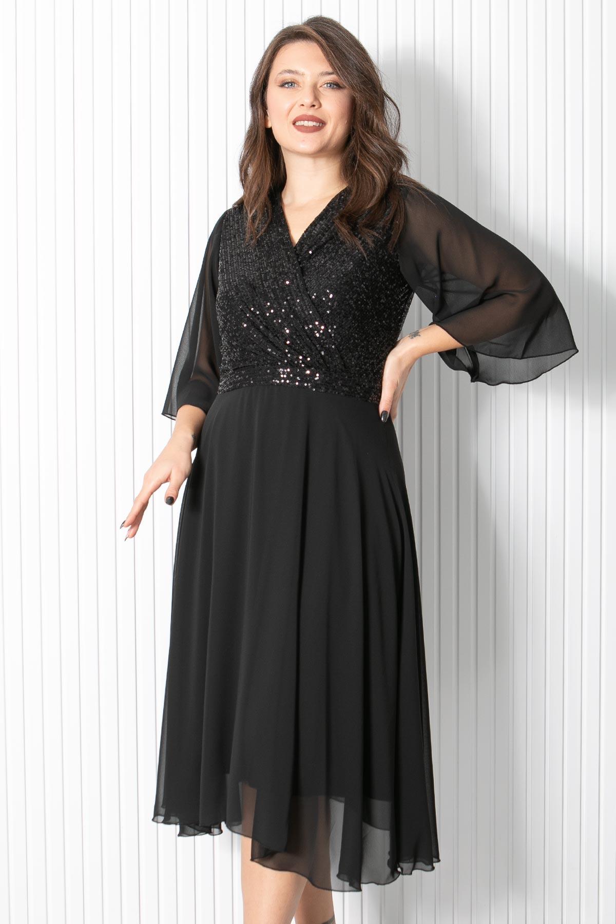 Pul Payet Detaylı Abiye Siyah FHM910FHM910-SİYAHFahima