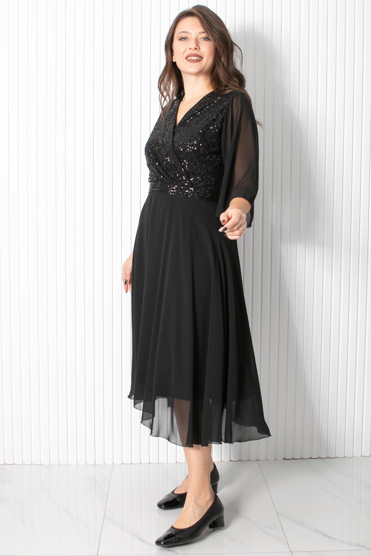 Pul Payet Detaylı Abiye Siyah FHM910FHM910-SİYAHFahima