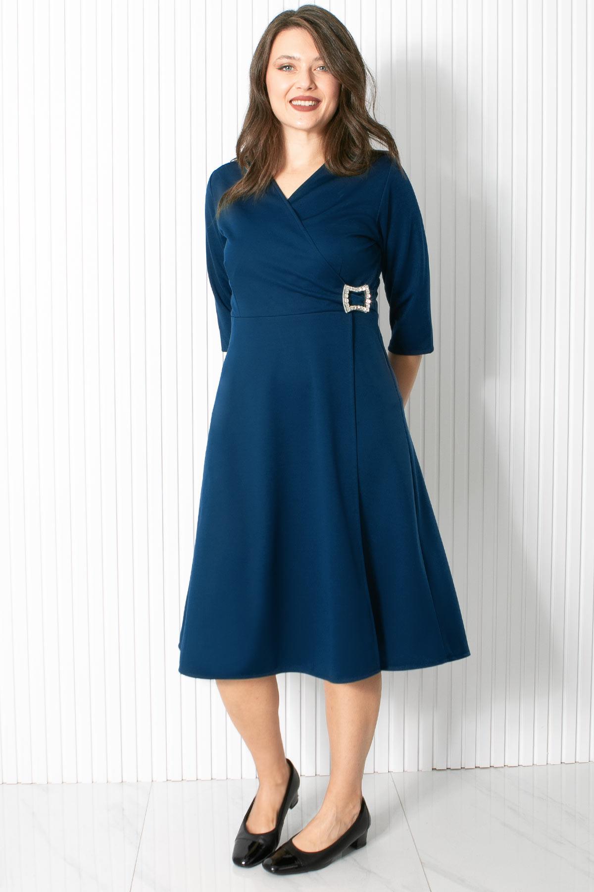 BROŞ DETAYLI ABİYEFHM912-LACİVERTFahima