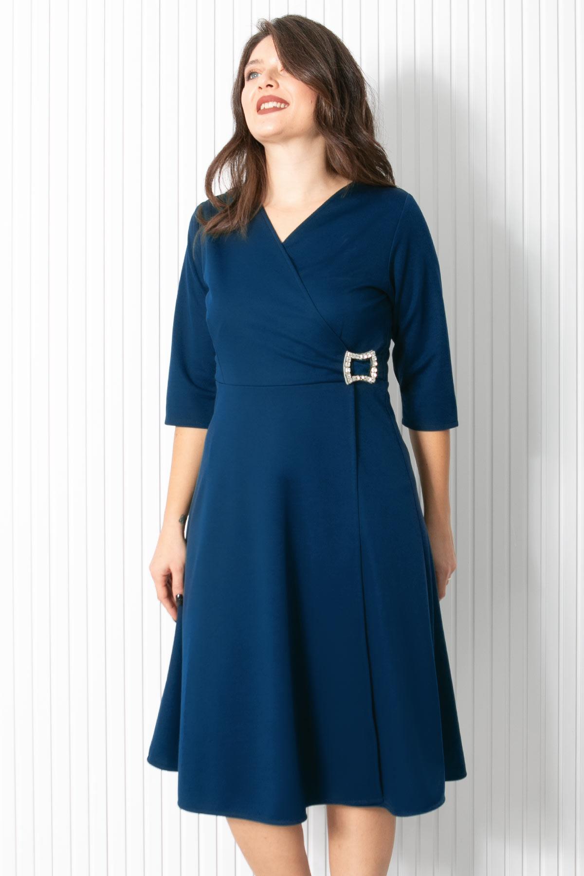 BROŞ DETAYLI ABİYEFHM912-LACİVERTFahima