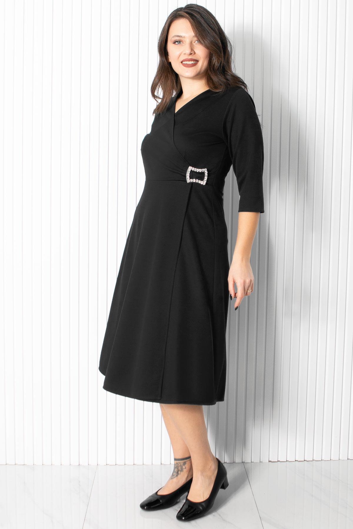 BROŞ DETAYLI ABİYEFHM912-SİYAHFahima