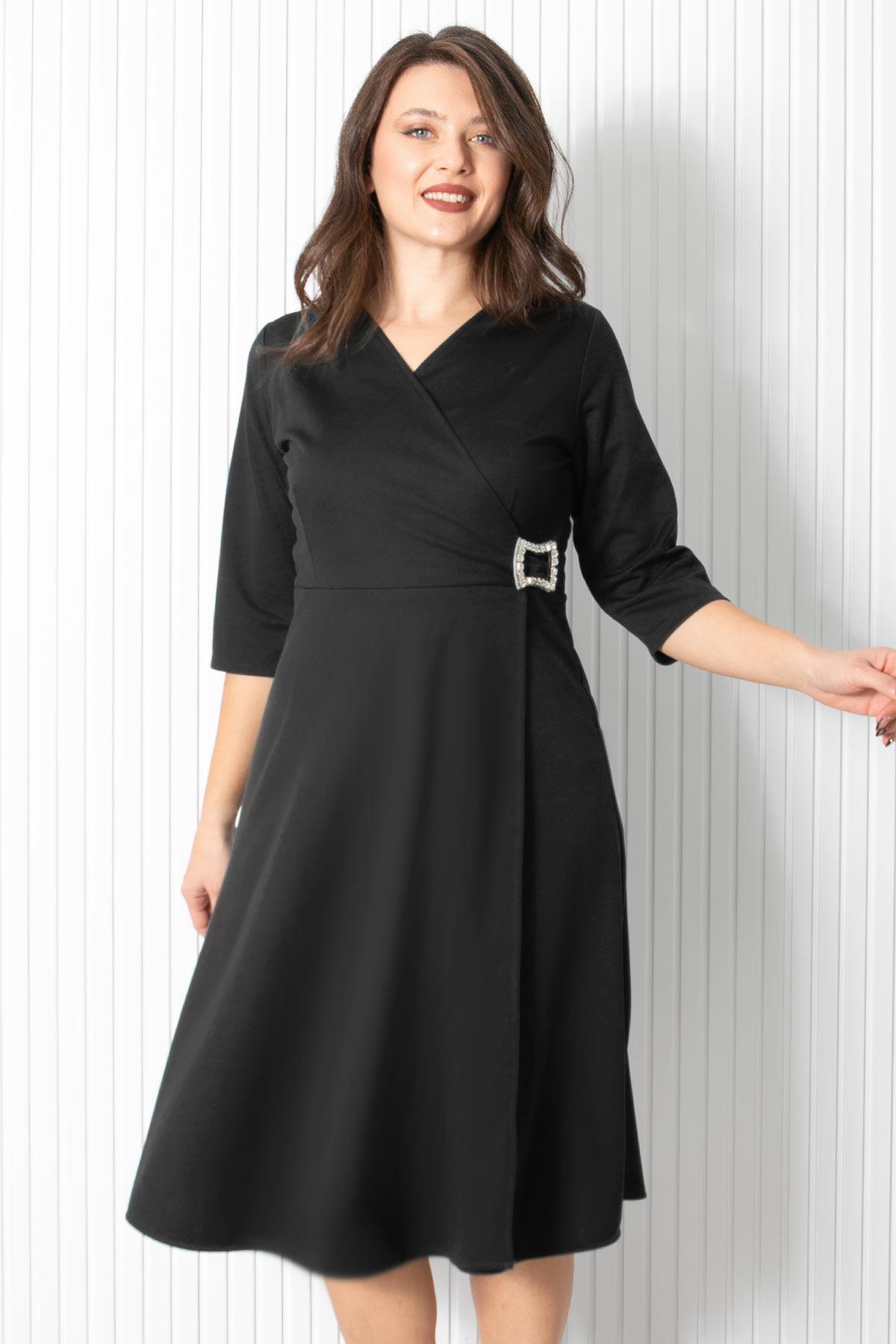 BROŞ DETAYLI ABİYEFHM912-SİYAHFahima