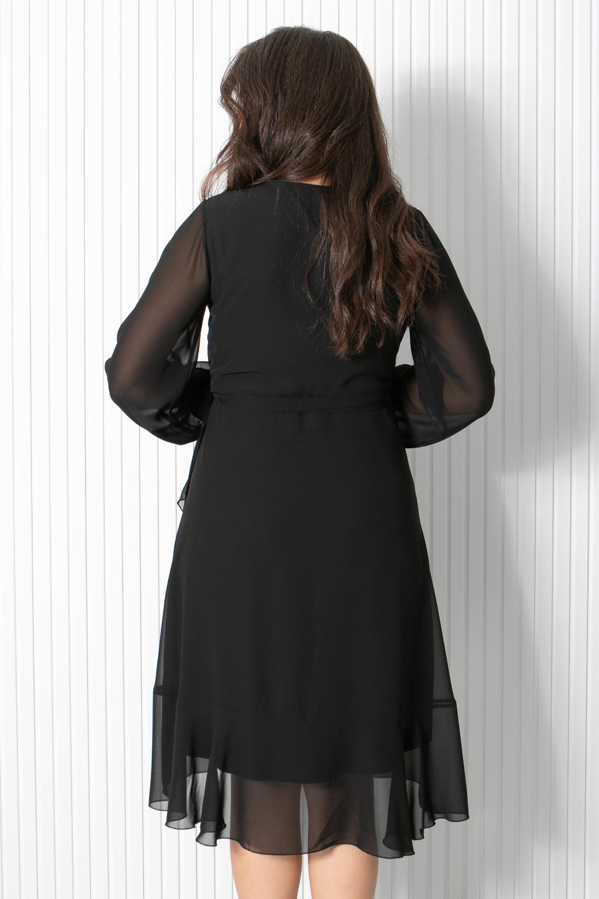 Fırfırlı Şifon Abiye Elbise Siyah FHM914FHM914-SİYAHFahima