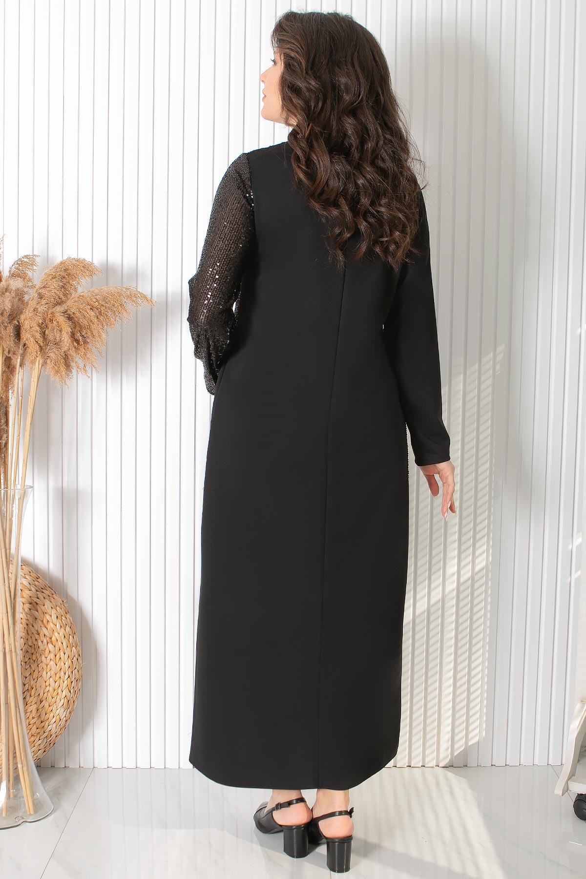 Pul Payet Detaylı Abiye Elbise Siyah FHM920FHM920-SİYAHFahima