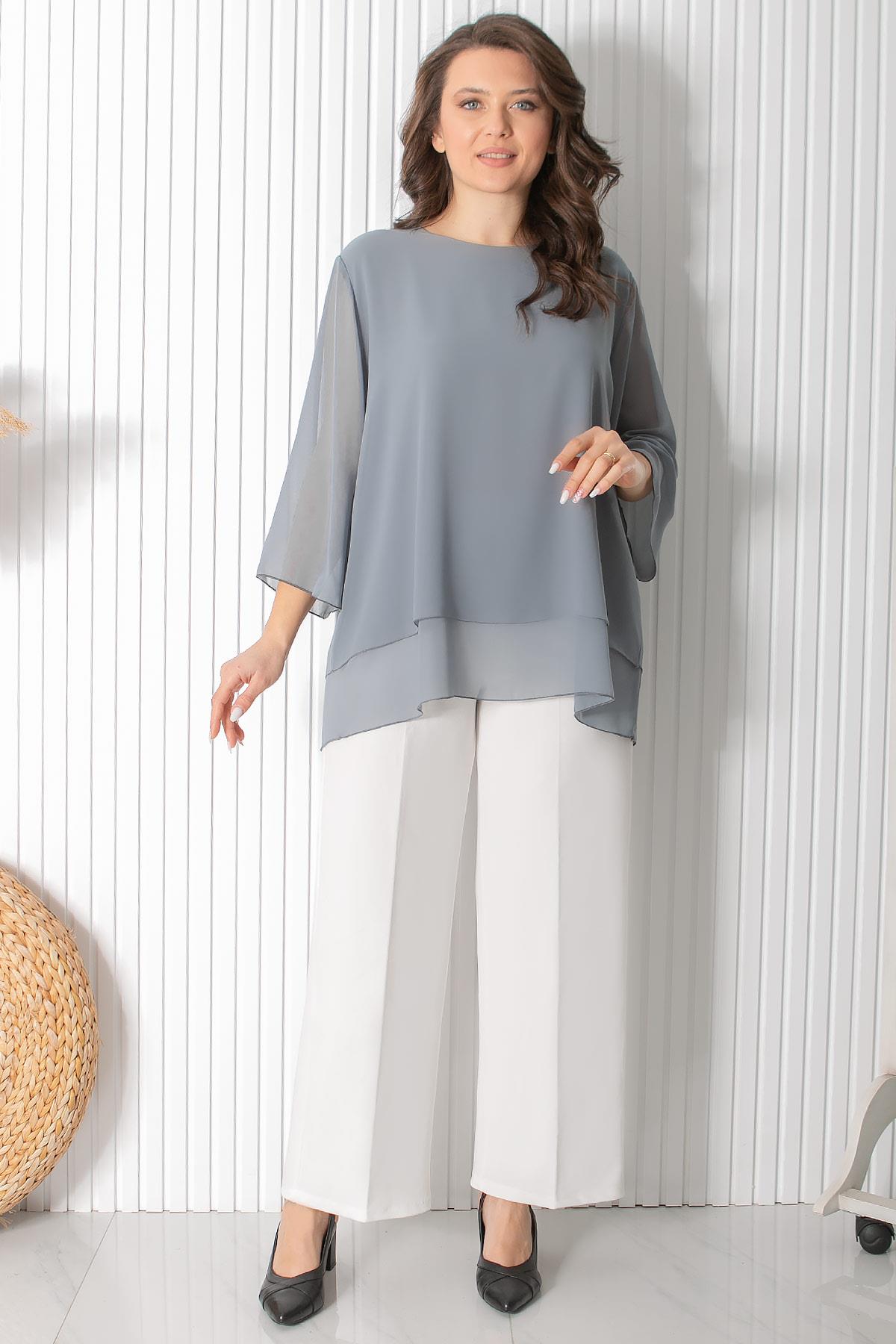 ŞİFON TUNİKFHM924-GRİFahima